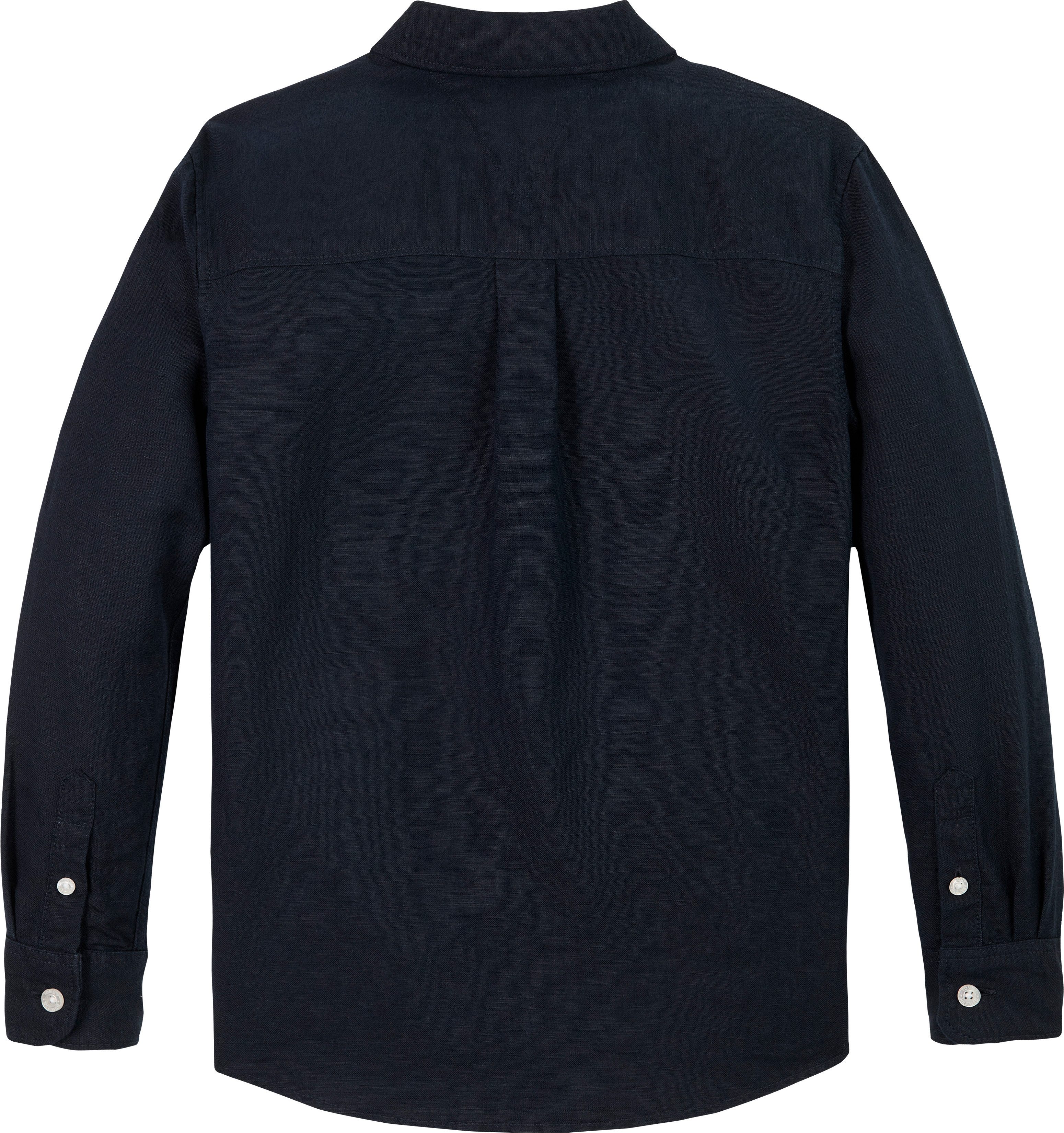 Tommy Hilfiger Langarmhemd LINEN BLEND RELAXED SHIRT LS mit Brusttasche, Logostickerei – Bild 4 von 5
