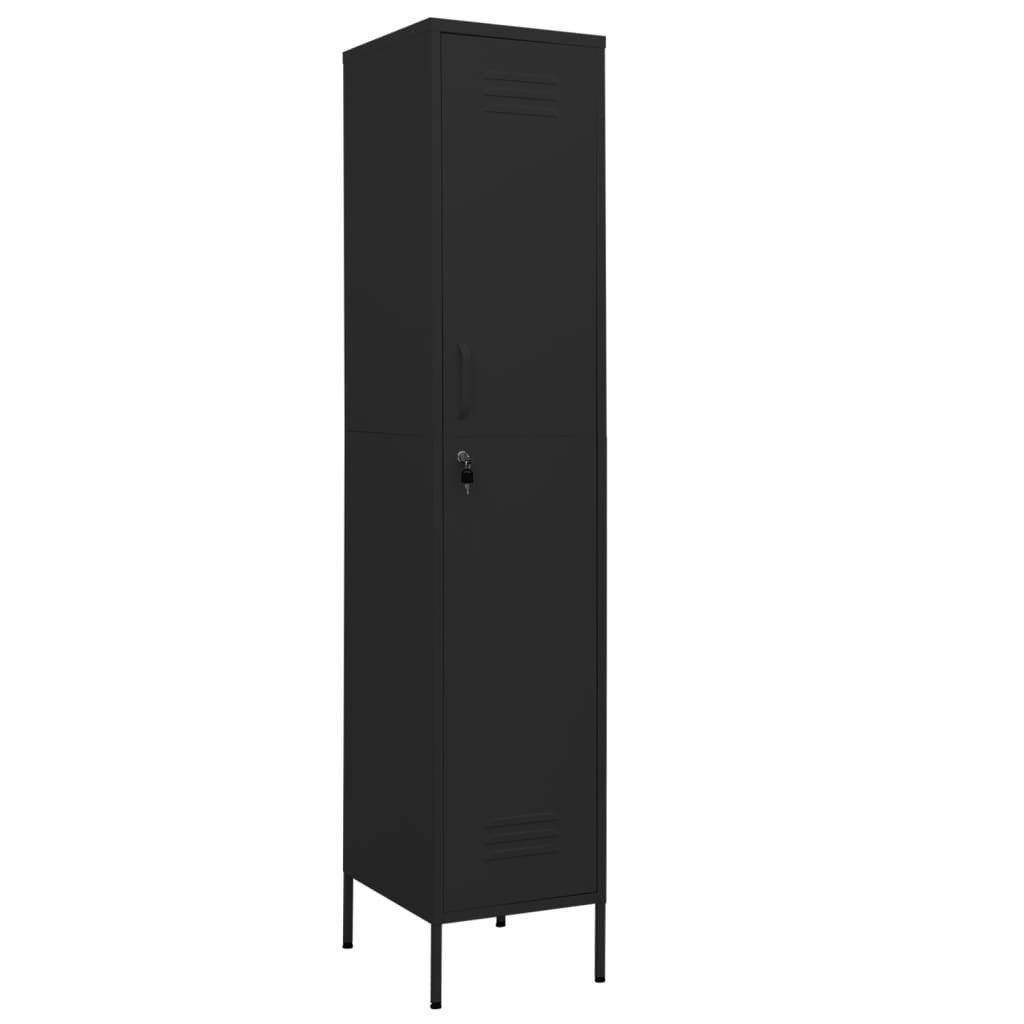 vidaXL Spind Schließfachschrank Schwarz 35x46x180 cm Stahl