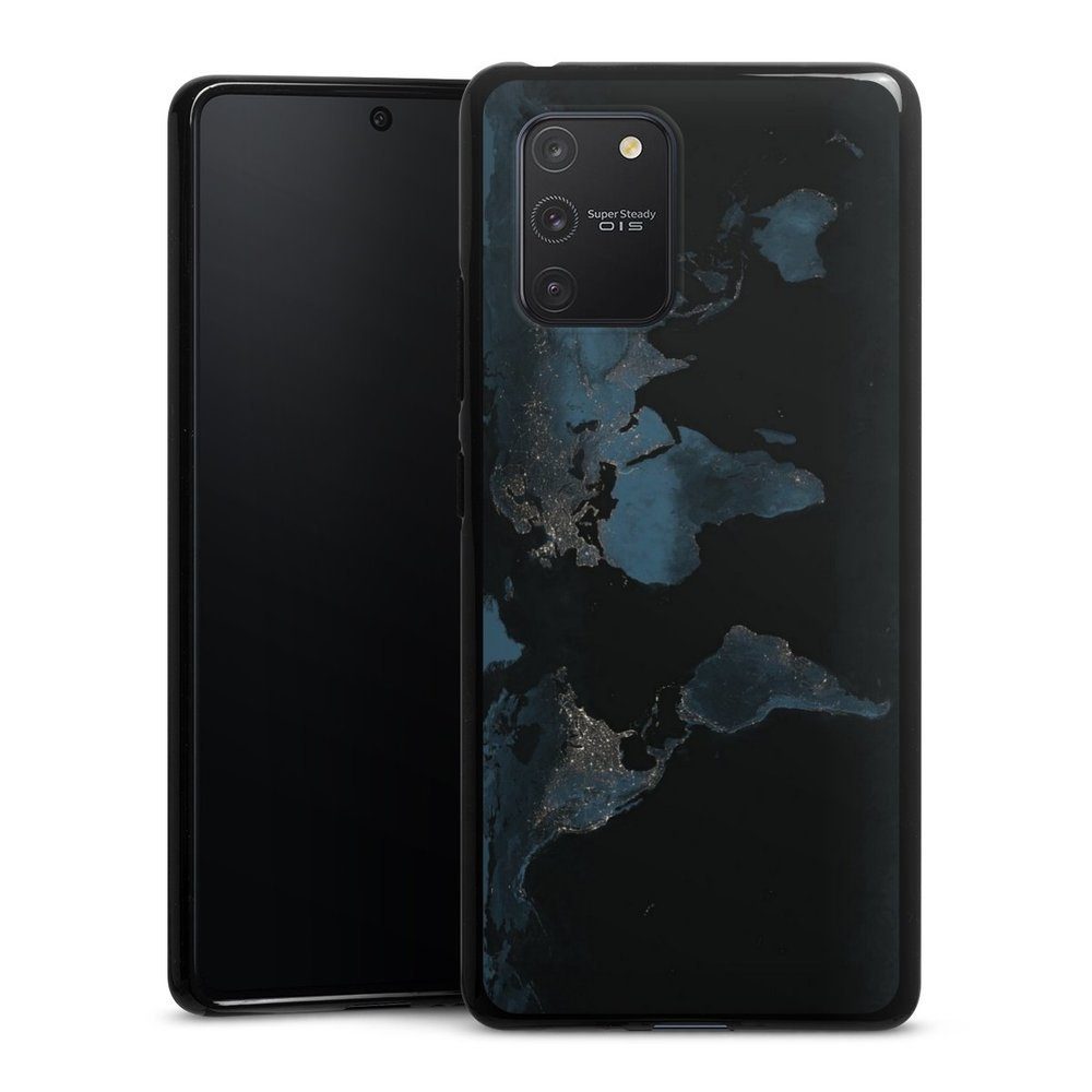 DeinDesign Handyhülle Weltkarte Landkarte Nacht Nightlight Worldmap, Samsung Galaxy S10 Lite Silikon Hülle Bumper Case Handy Schutzhülle