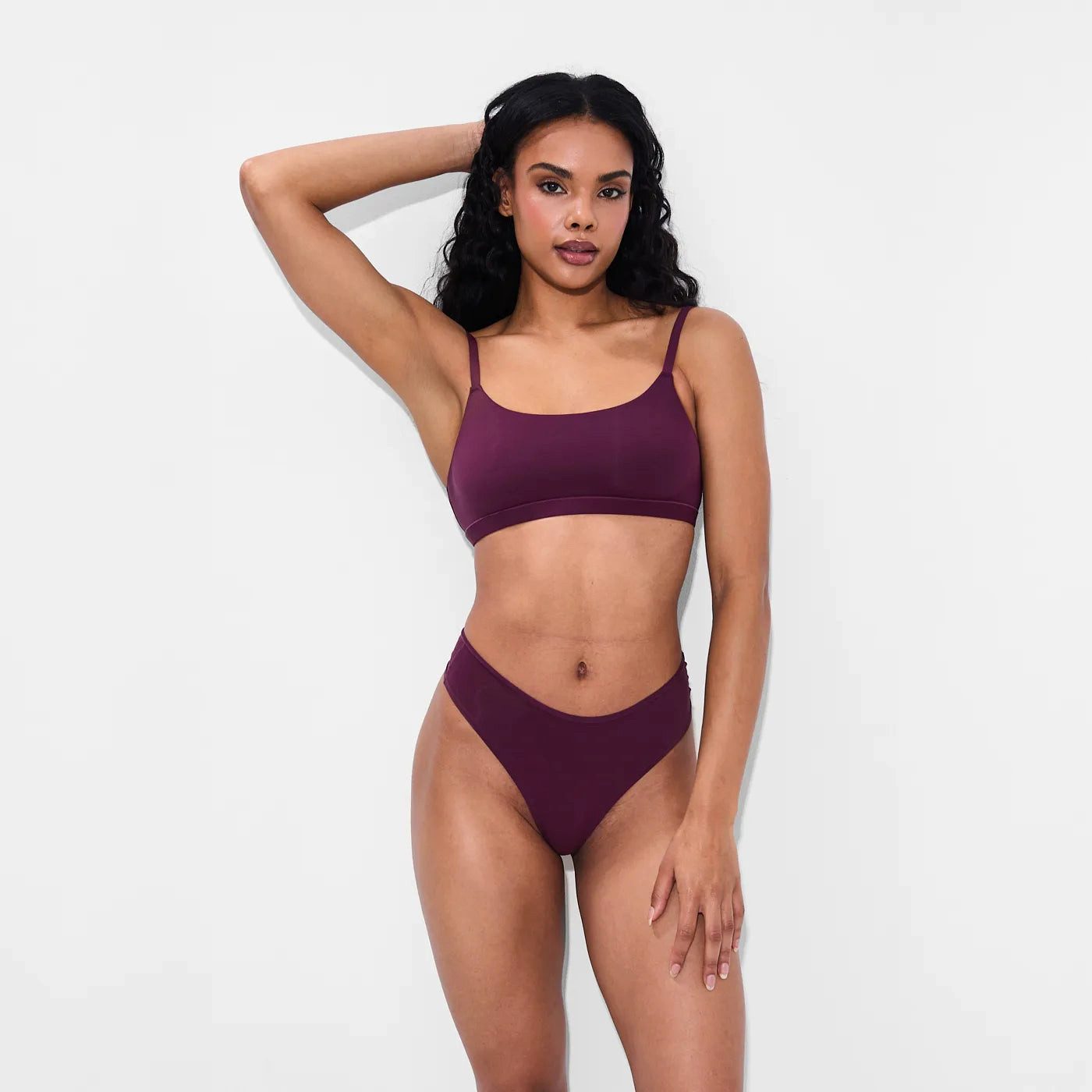 cfab by creamy fabrics Bügelloser BH Scoop Bralette-Burgundy-2XL (1-tlg)