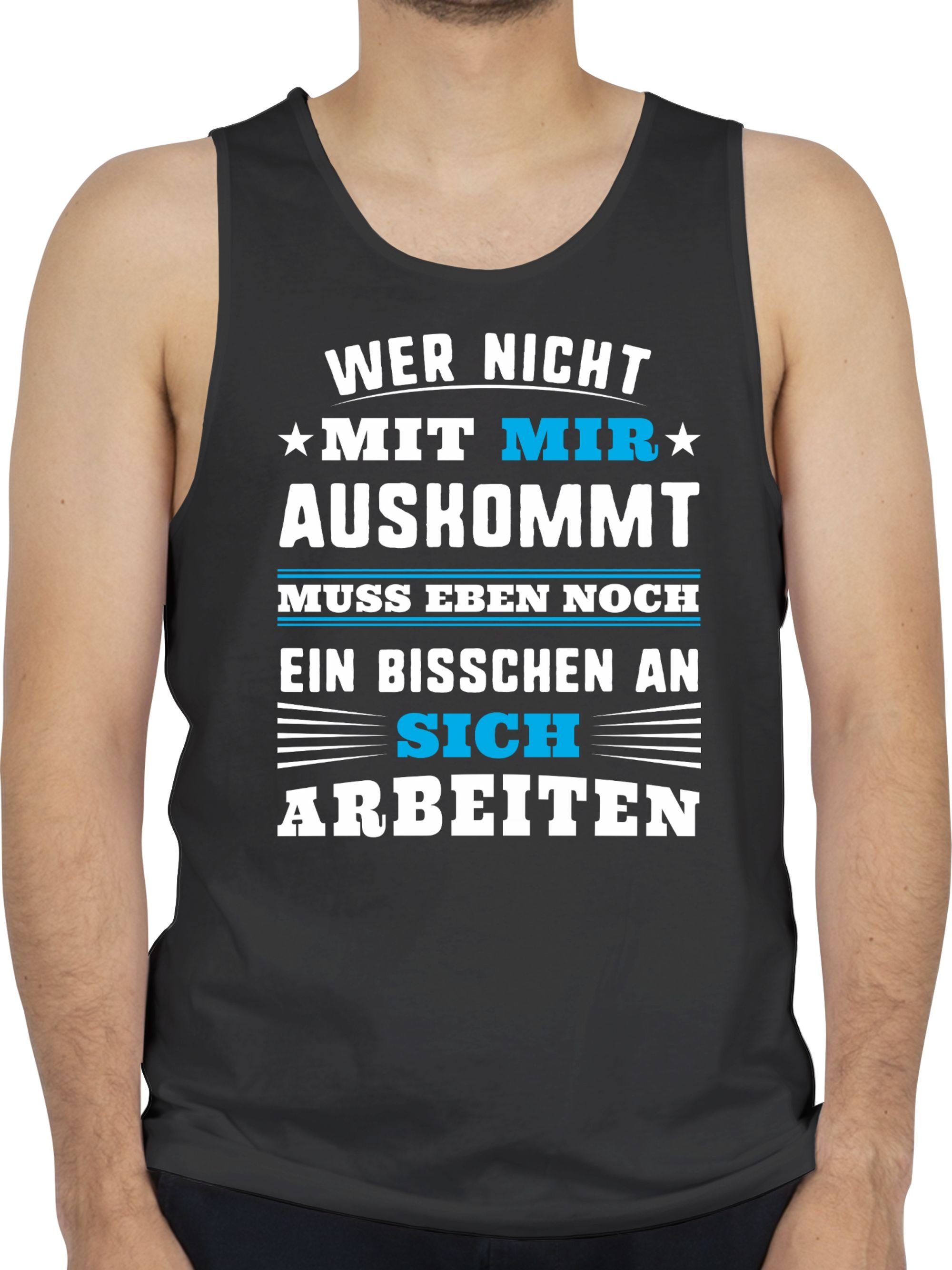Shirtracer Tanktop »Wer mit mir nicht auskommt blau Sprüche