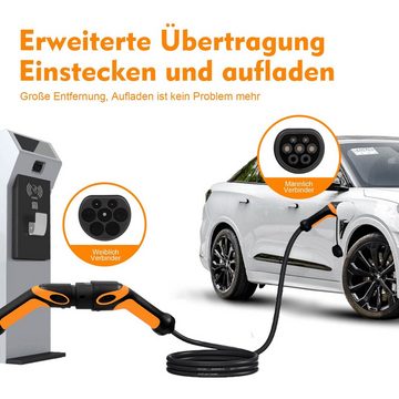 PFCTART Dreiphasiges 16A/32A EV-Ladegerät, Ladekabel für Elektrofahrzeuge Autoladekabel, (500 cm)