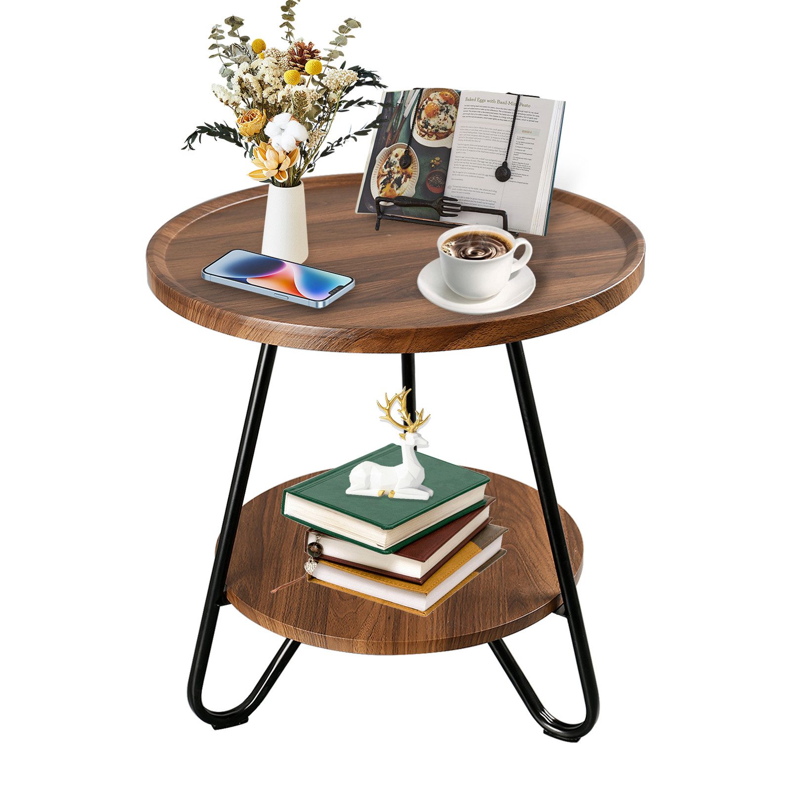 TWSOUL Couchtisch Beistelltisch Runder, 51,8 x günstig online kaufen