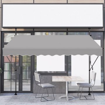 AUFUN Klemmmarkise Balkonmarkise Sonnenschutz Fenstermarkise mit Handkurbel Gummierter Standfuß für besseren Halt