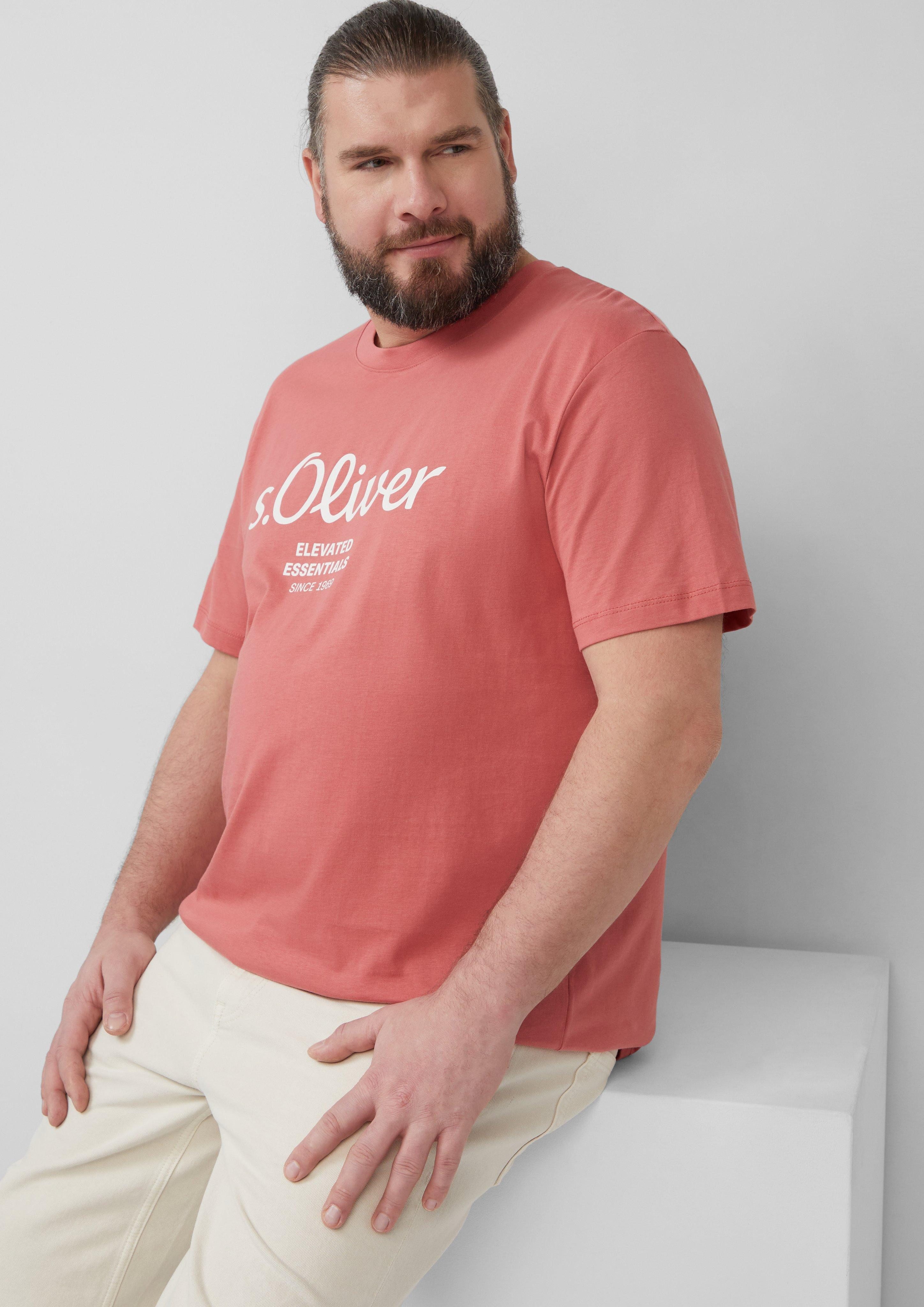 s.Oliver Kurzarmshirt Baumwoll-T-Shirt mit Logo-Print günstig online kaufen