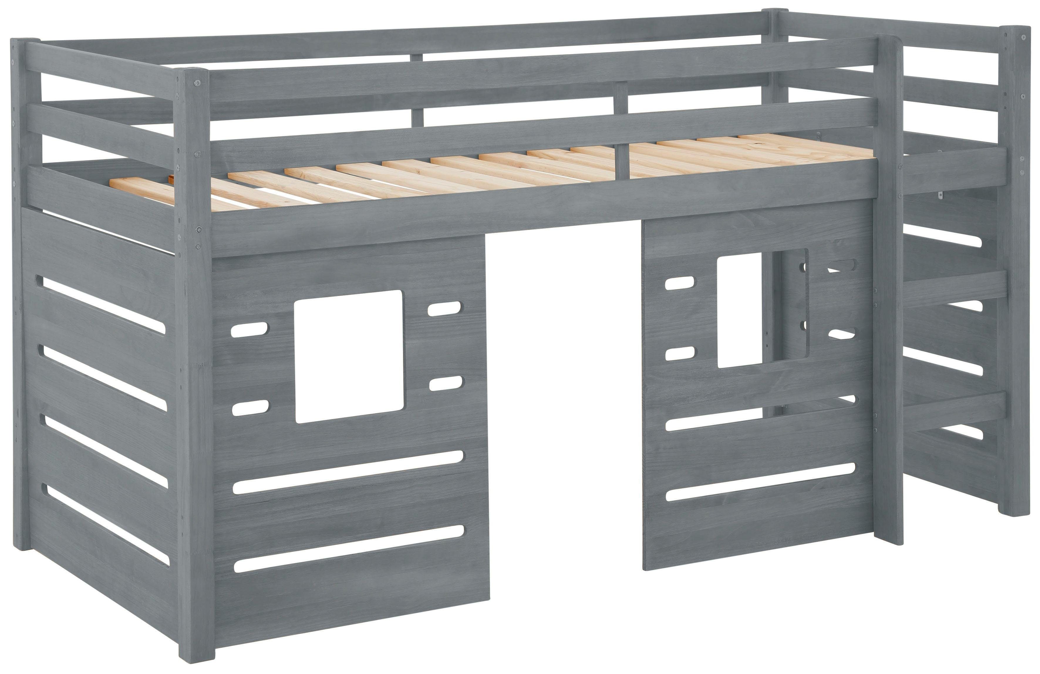 OTTO home Hochbett Alpi aus Kiefernholz, inklusive Leiter und Panel, Außenmaßenbreite 103 cm