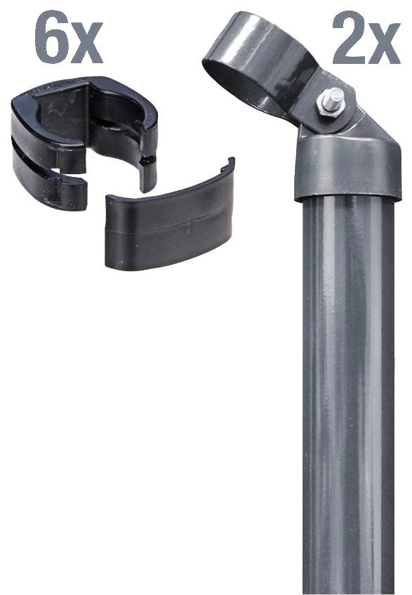 Alberts Eckpfosten Fix-Clip Pro®, (Set), für Maschendrahthöhe 153 cm, zum Einbetonieren