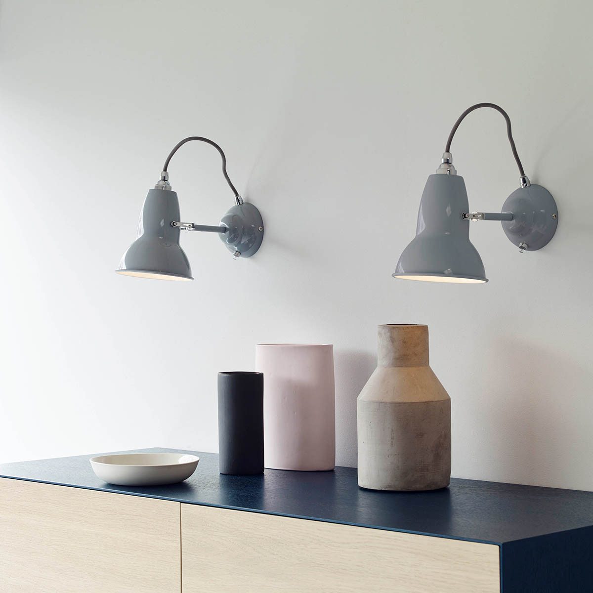 Anglepoise Wandleuchte Original 1227 Wandleuchte, Ø: 13 cm, H: 16 cm, LED wechselbar, Schwenkbarer Schirm, Schalter an Leuchte