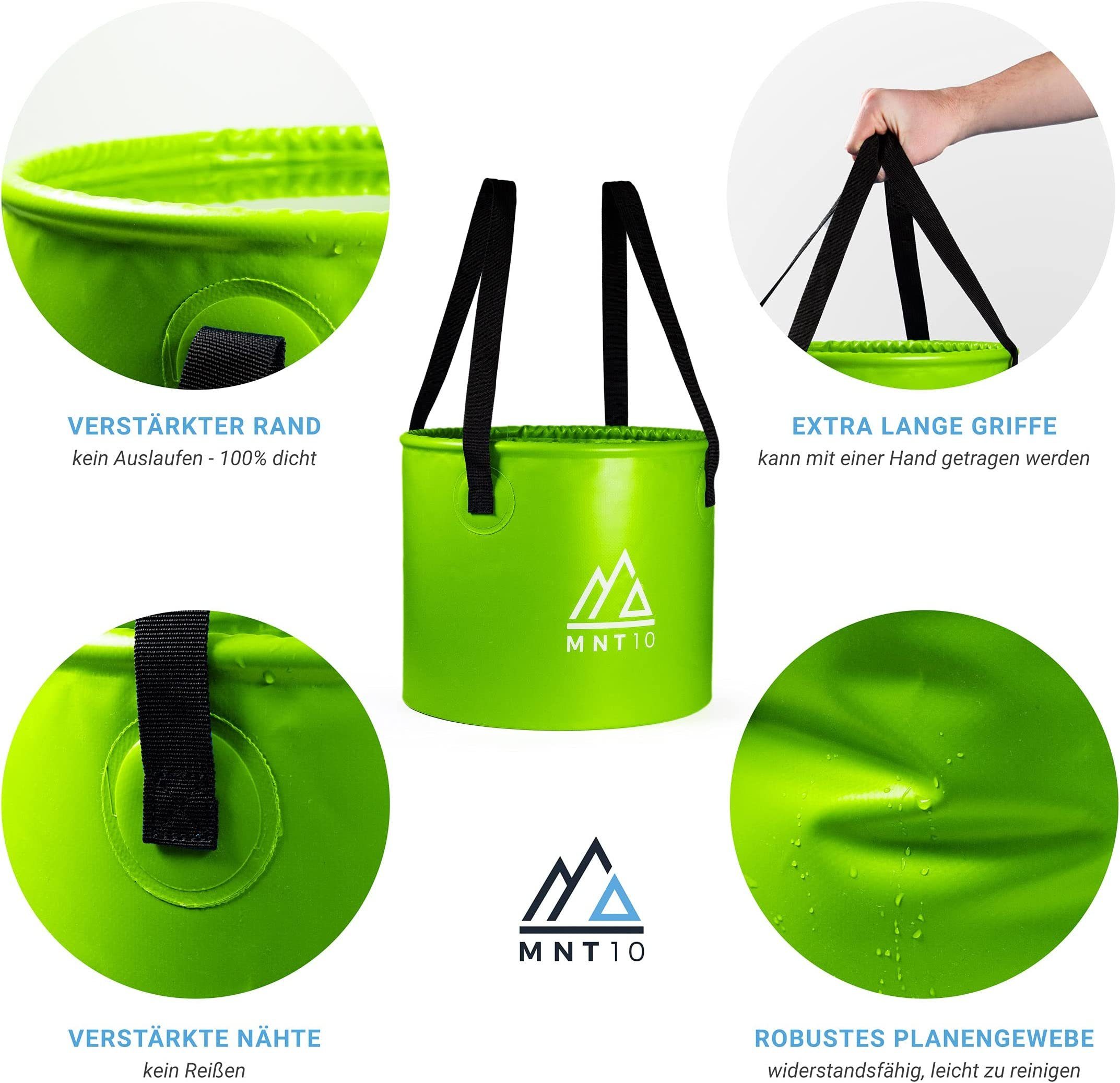 MNT10 Schüssel Outdoor Faltschüssel, Falteimer Camping oder 15L in Als Spülschüssel, Eimer oder Grün Spülwanne 20L I Faltbarer als 15L