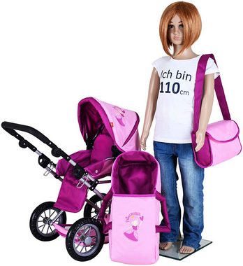 Knorrtoys® Kombi-Puppenwagen Ruby, princess pink, mit Wickeltasche