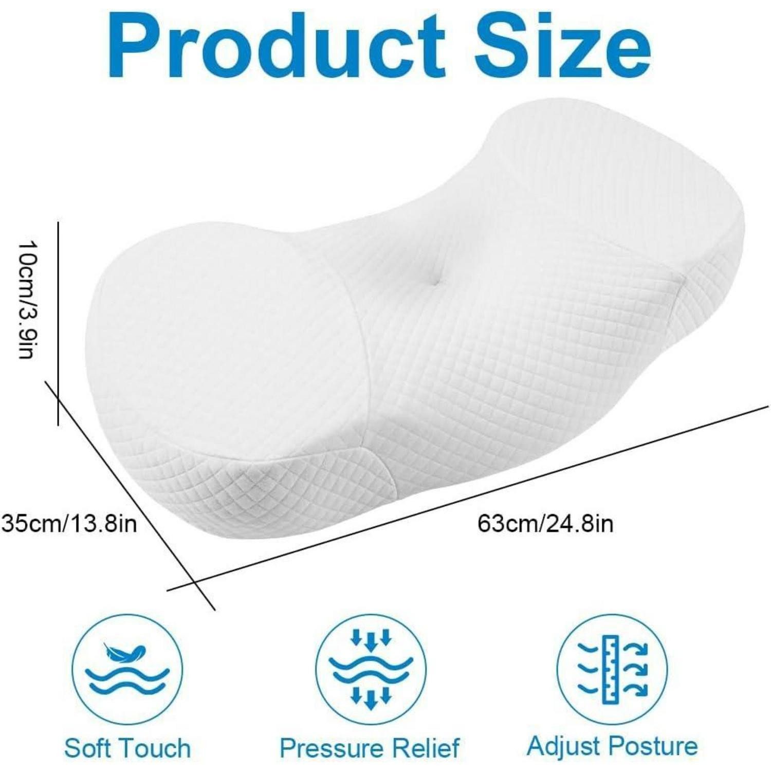 LuxusKollektion Halbmond-Kissen Kissen Memory Foam orthopädisches Seiten Bauchschläfer Weiß-b