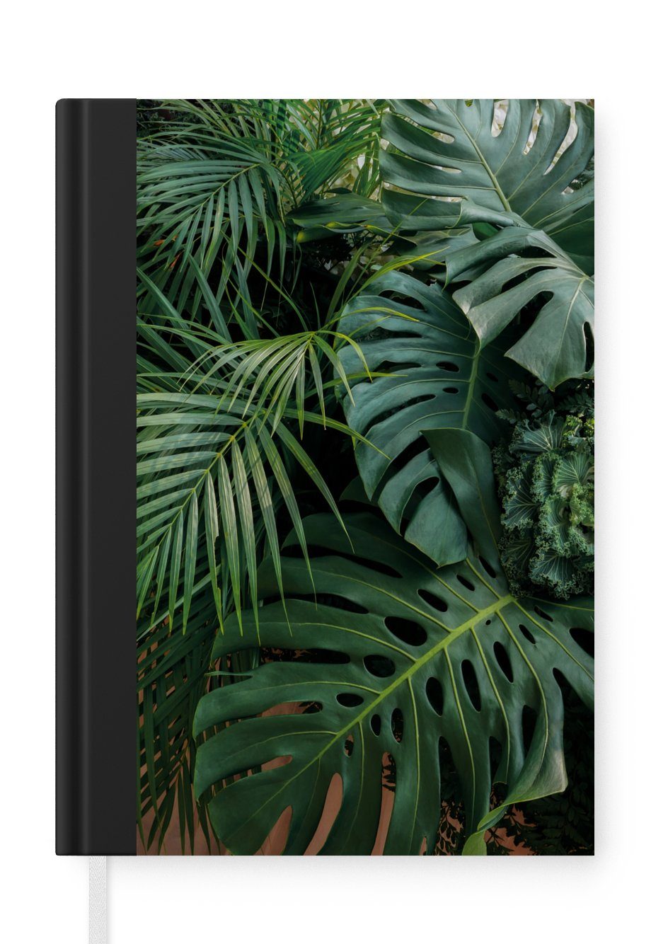 MuchoWow Notizbuch - - Tropisch, - A5, 98 Seiten, Tagebuch, Dschungel Haushaltsbuch Journal, Merkzettel, Pflanzen Blätter Notizheft