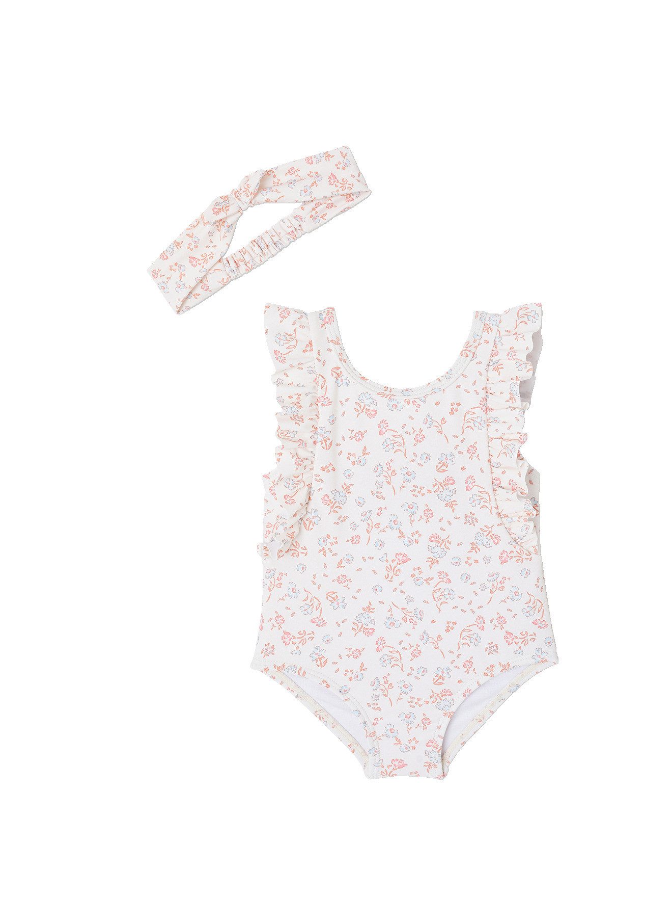 vertbaudet Badeanzug Mädchen Baby-Set: Badeanzug & Haarband