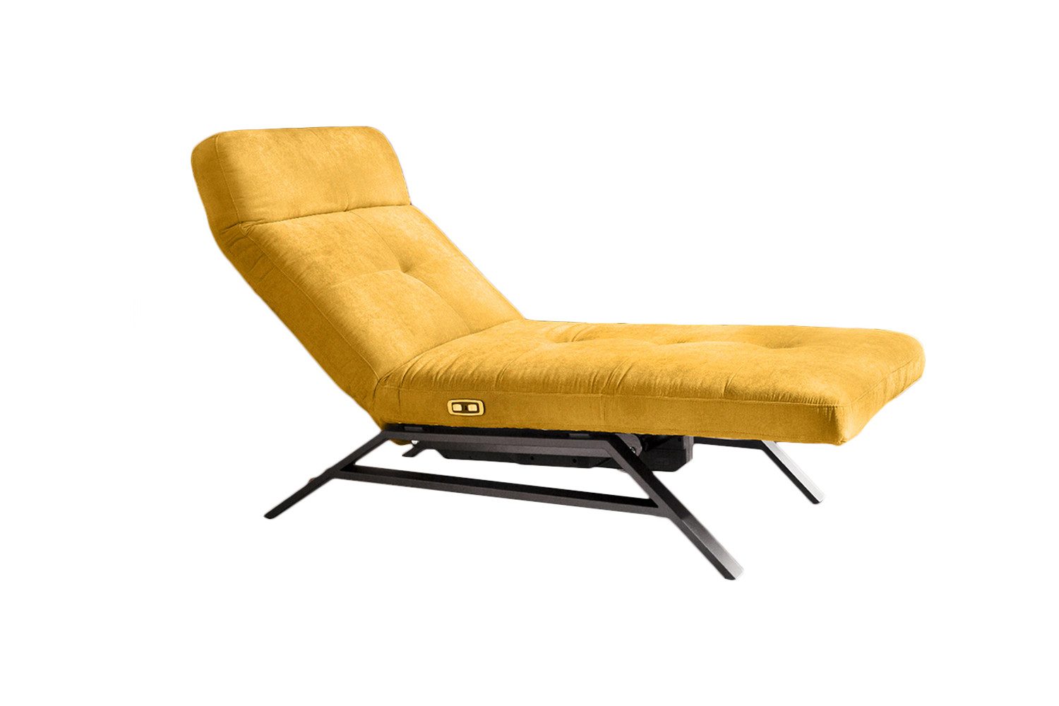 KAWOLA Relaxliege AMERIVA, Velvet, Fuß schwarz oder chrome, verschiedene Breiten und Farben
