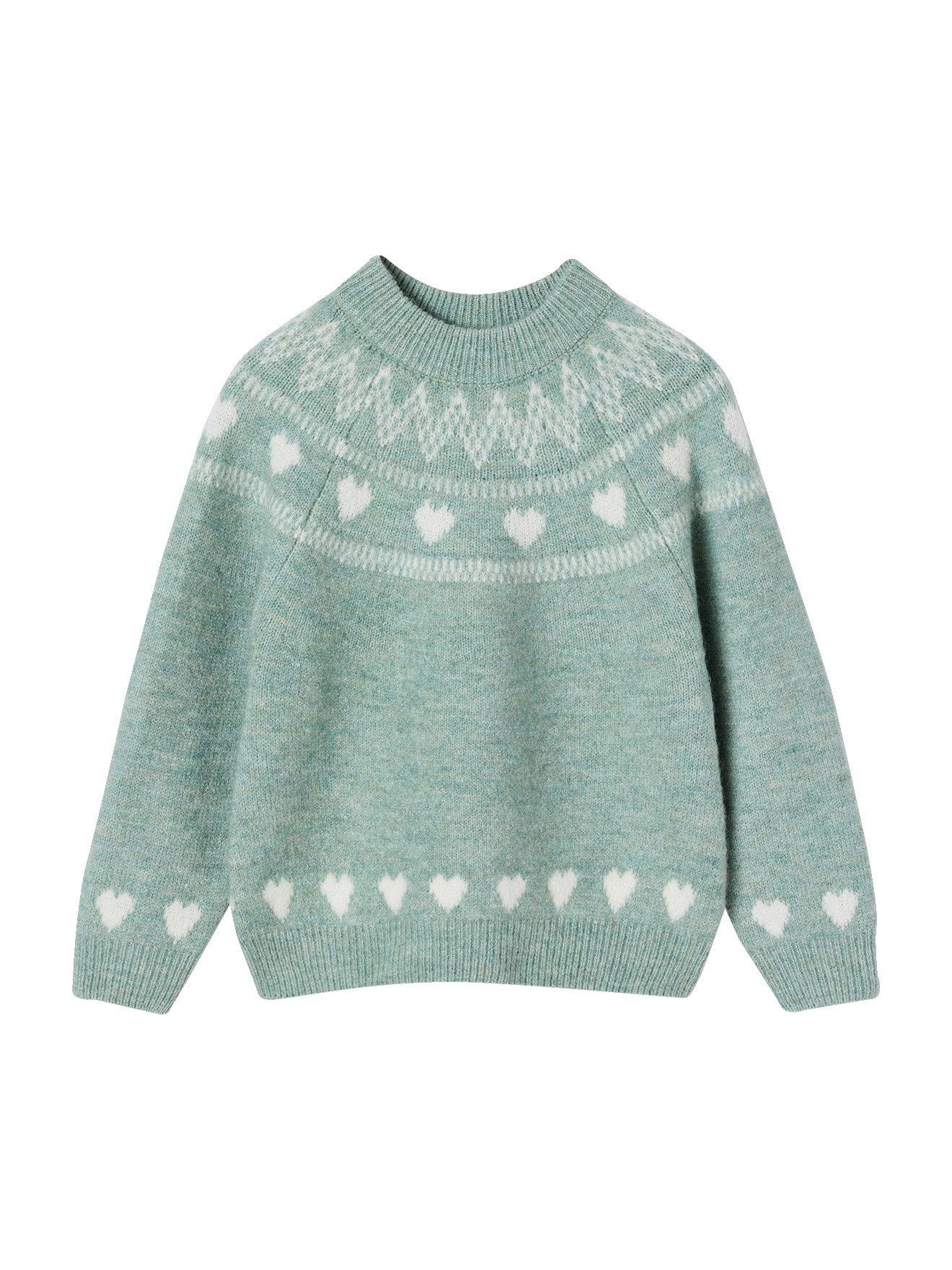 vertbaudet Pullunder Pullover mit Jacquard-Herzen Mädchen