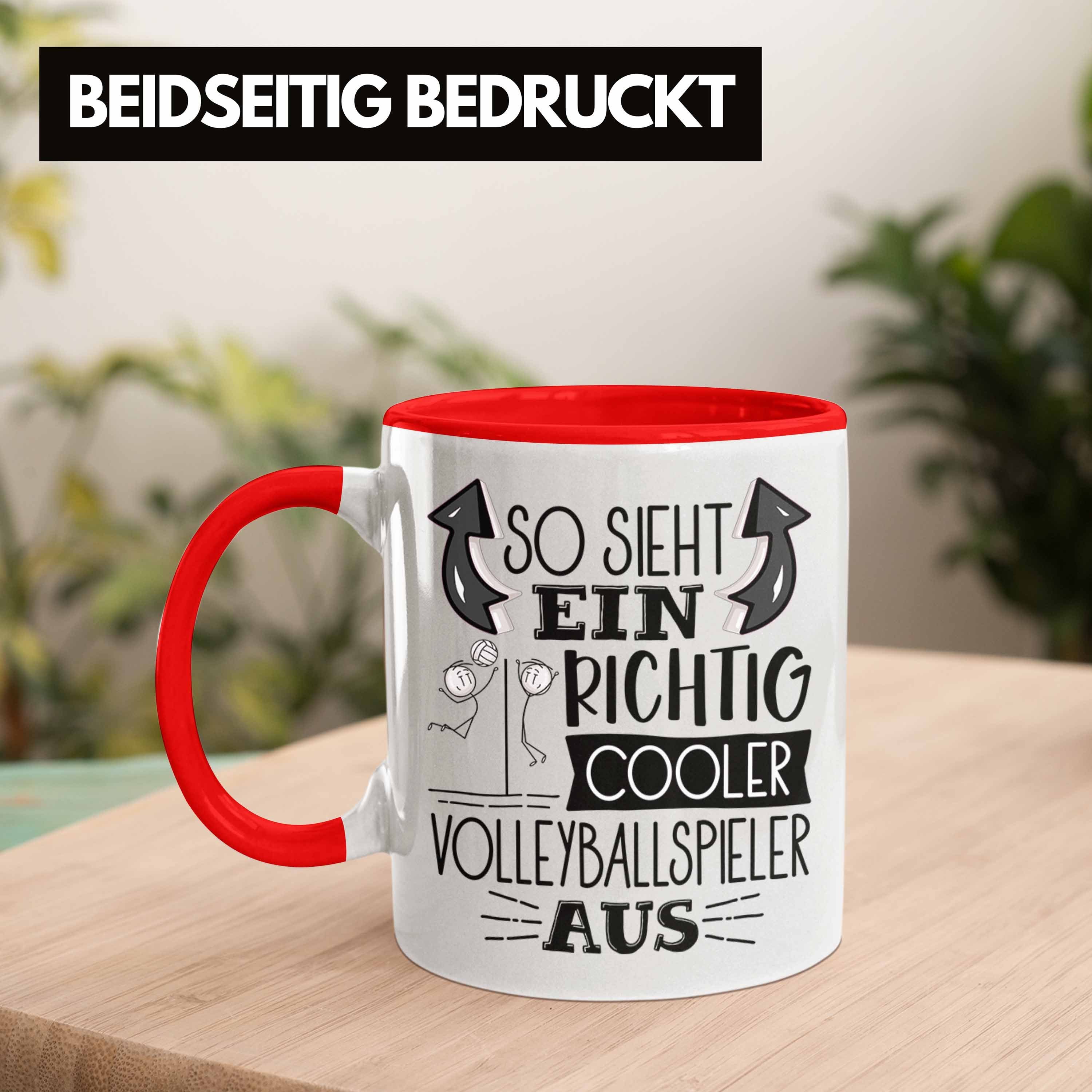 Trendation Volleyballspieler Tasse Rot Tasse Richtig Cooler Ein So Geschenk Sieht Volleyba