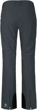 Bergson Skihose SAIMAA Damen Softshell Skihose, winddicht, elastisch, Kurzgrößen, dunkel grau