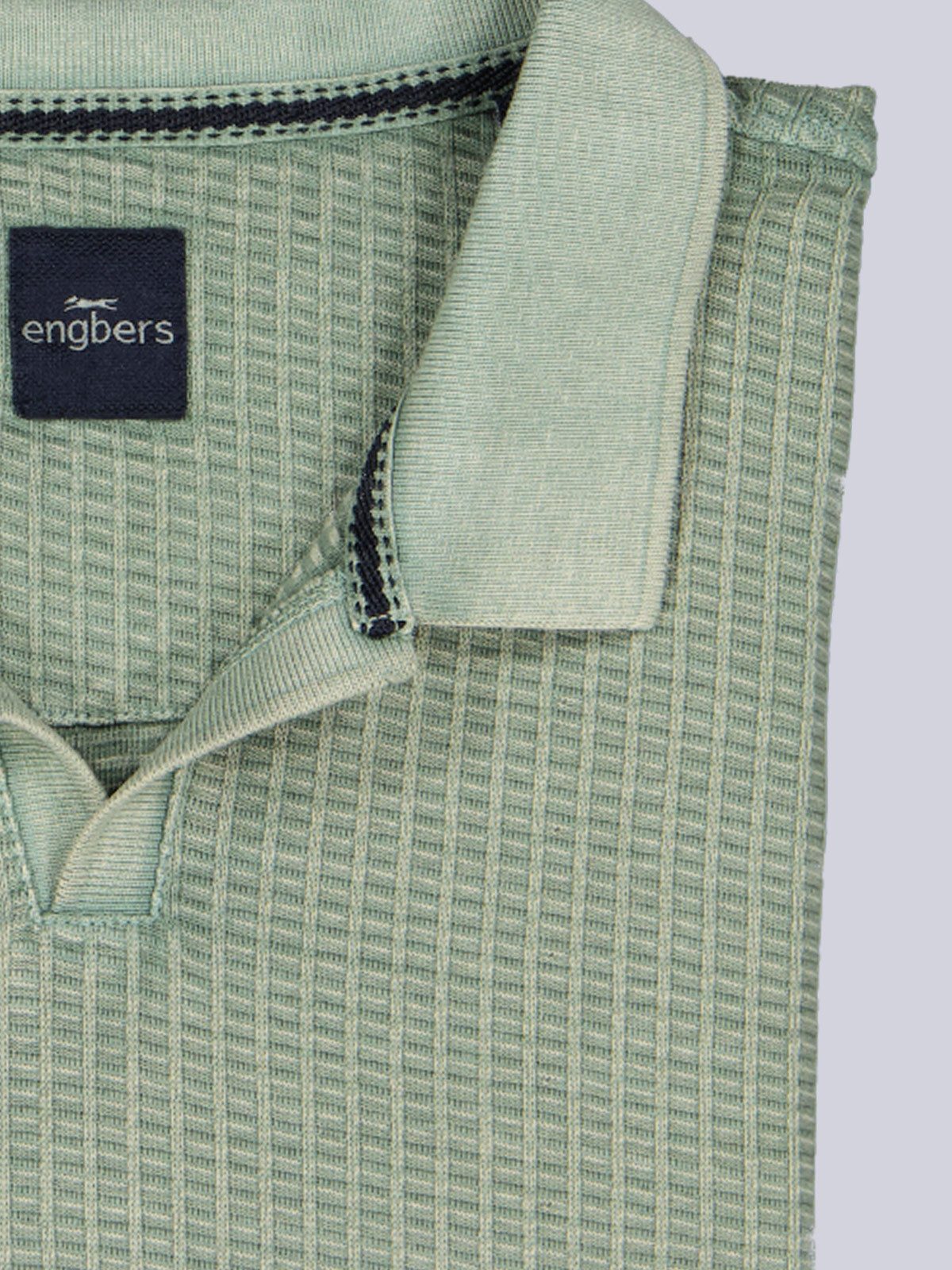 Engbers Poloshirt Herren Poloshirt mit Struktur, Gruen