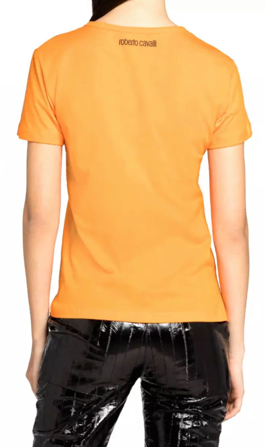 roberto cavalli T-Shirt Firenze Damen RC Monogram Print Logo Slim Fit Scoop-Neck-Ausschnitt und Slim Fit für eine moderne Passform