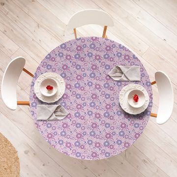 Abakuhaus Tischdecke Rundum-elastische Stofftischdecke, Blumen Blütenblätter Motiv Retro
