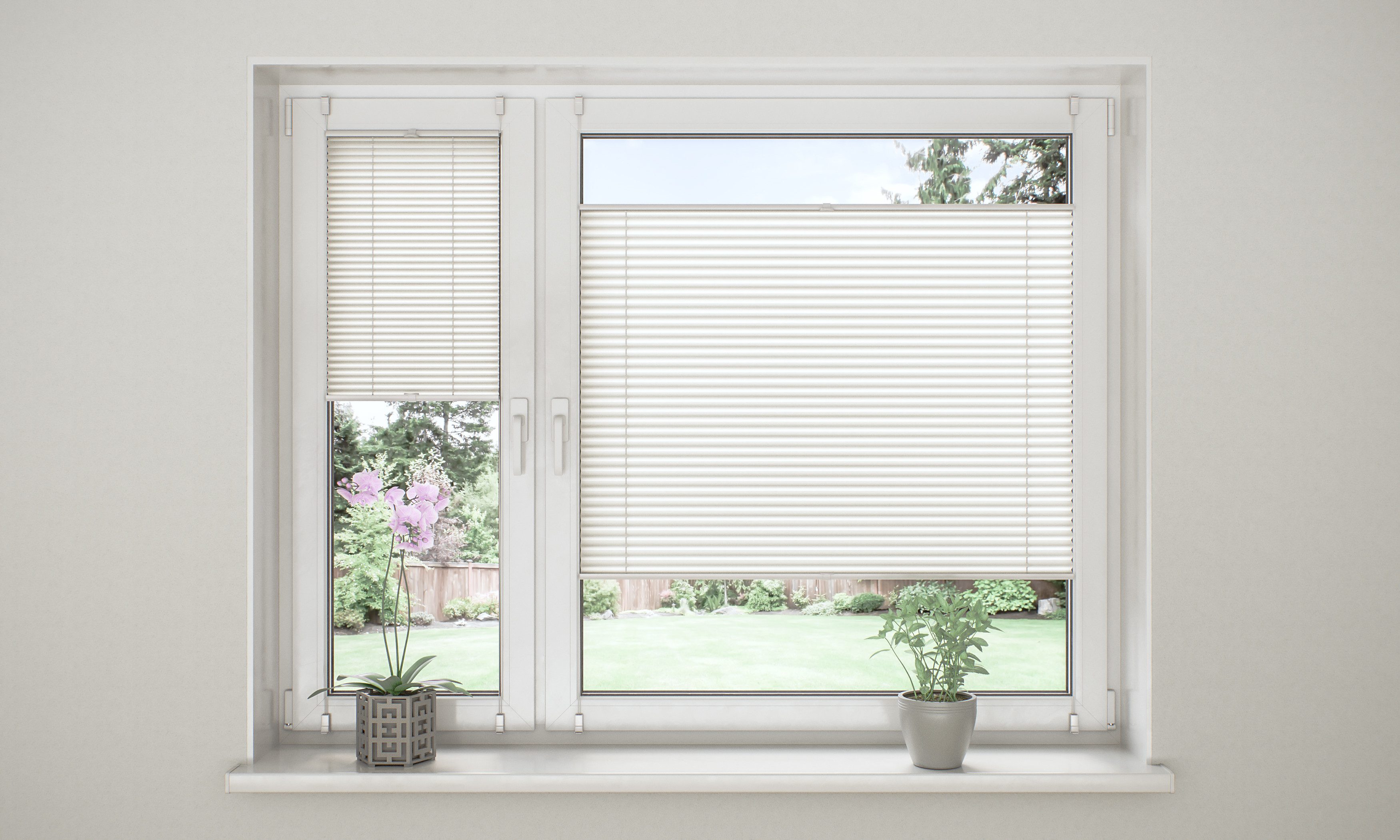 Sonello Plissee ohne Bohren Rollo Klemmfix für Fenster & Tür Lichtschutz, blickdicht, ohne Bohren, verspannt, Klemmfix, 30cm x 100cm Weiß Faltrollo, Easyfix, Sonnenschutzrollo, Jalousie