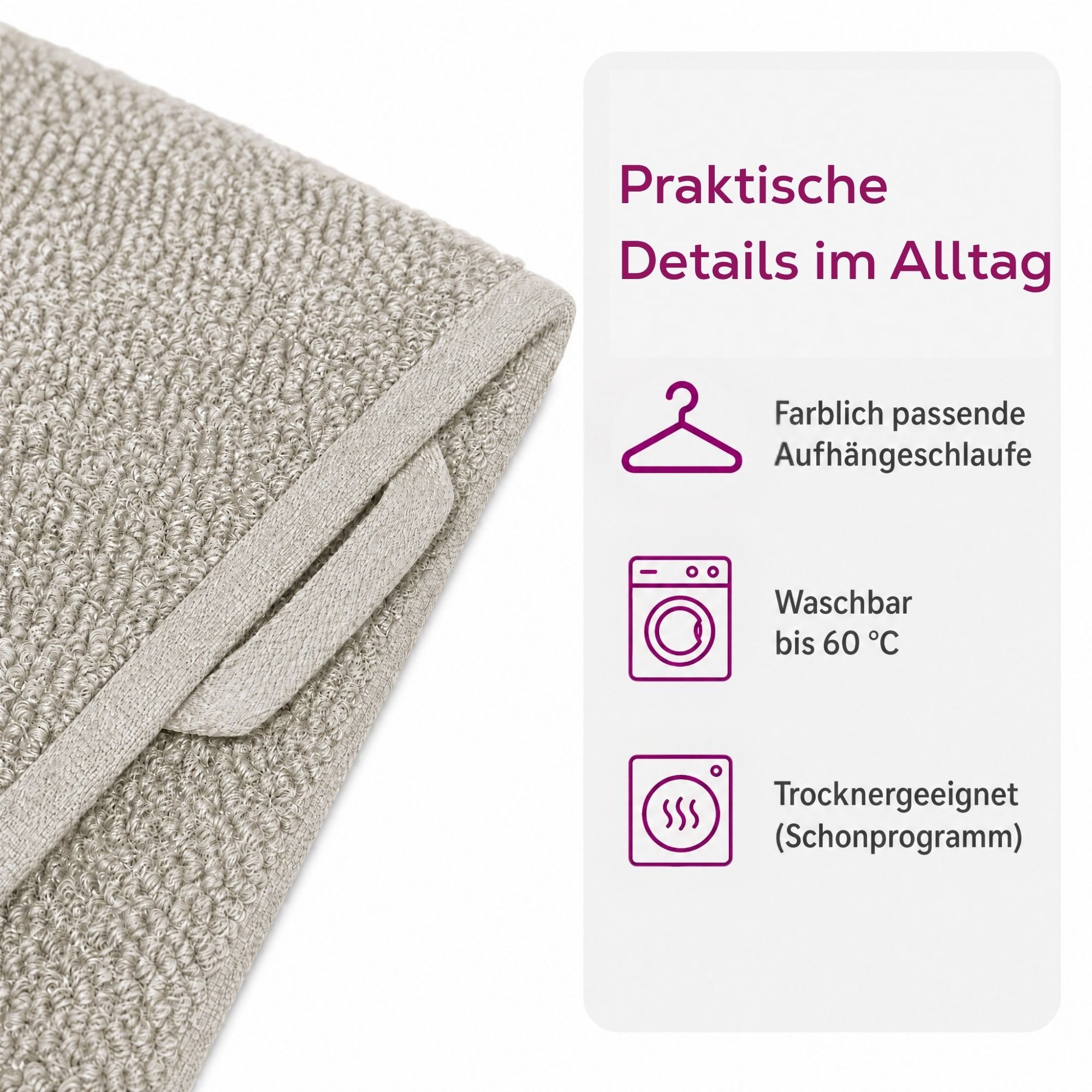 Beautex Handtuch Set, Premium Frottier Sets, 100% Baumwolle 550g/m², Multischlaufen-Optik, Frottier, saugstark, weich, flusenfrei, schnelltrocknend, schadstoffgeprüft