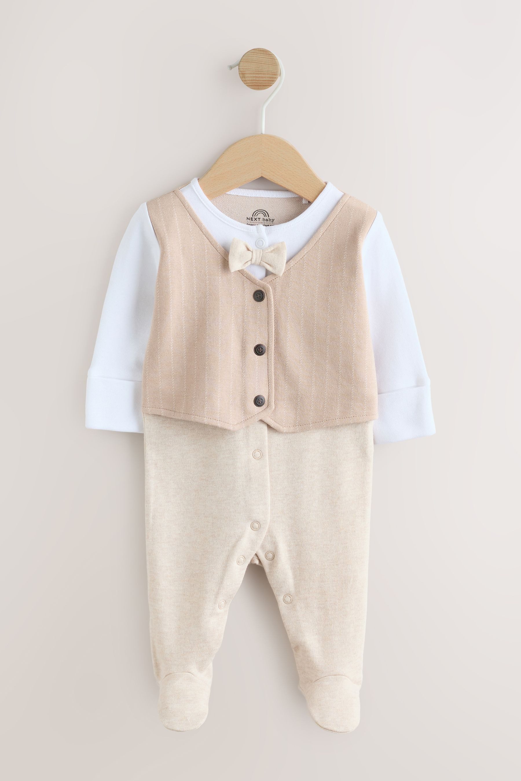 Schlafoverall Babyschlafanzug 100 % Baumwolle mit Fliegendetail