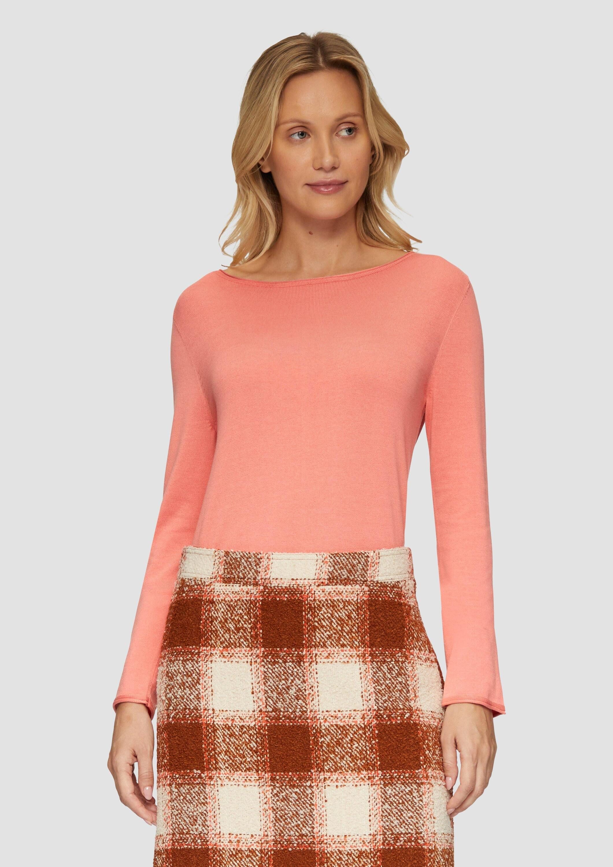 s.Oliver Longpullover Strickpullover Leichter Feinstrickpullover mit Rollka günstig online kaufen