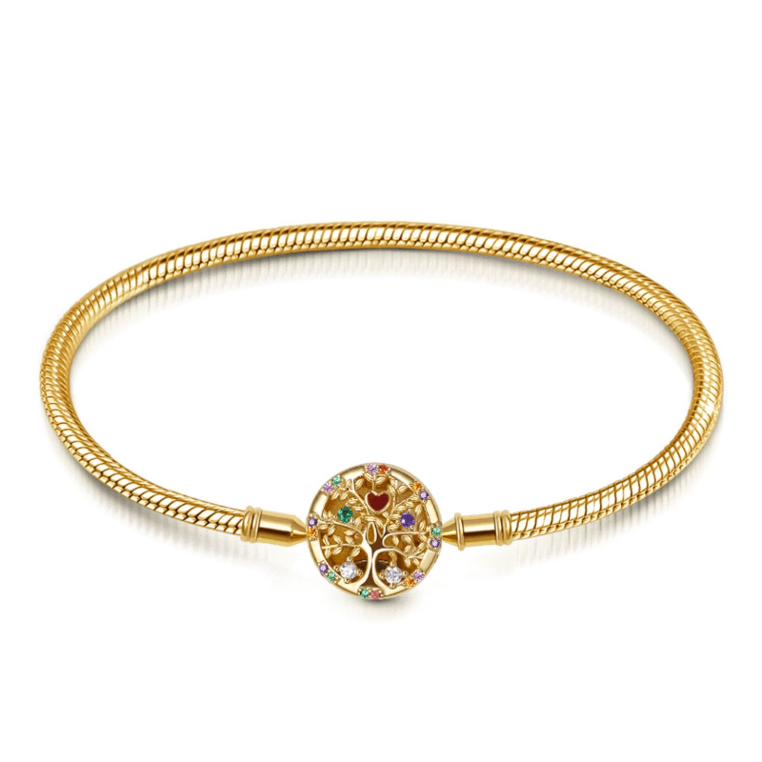 Gnoce Perlenarmband Gnoce Armband bunter Lebensbaum FJB177-17 Silber vergoldet