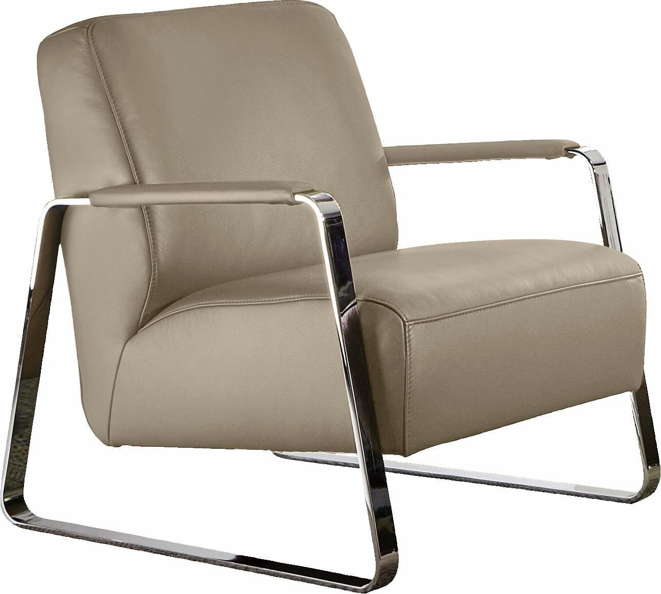 W.SCHILLIG Cocktailsessel quadroo Designsessel, Loungesessel, mit bezogenen Armlehnen, Gestell in Chrom glänzend – Bild 2 von 5