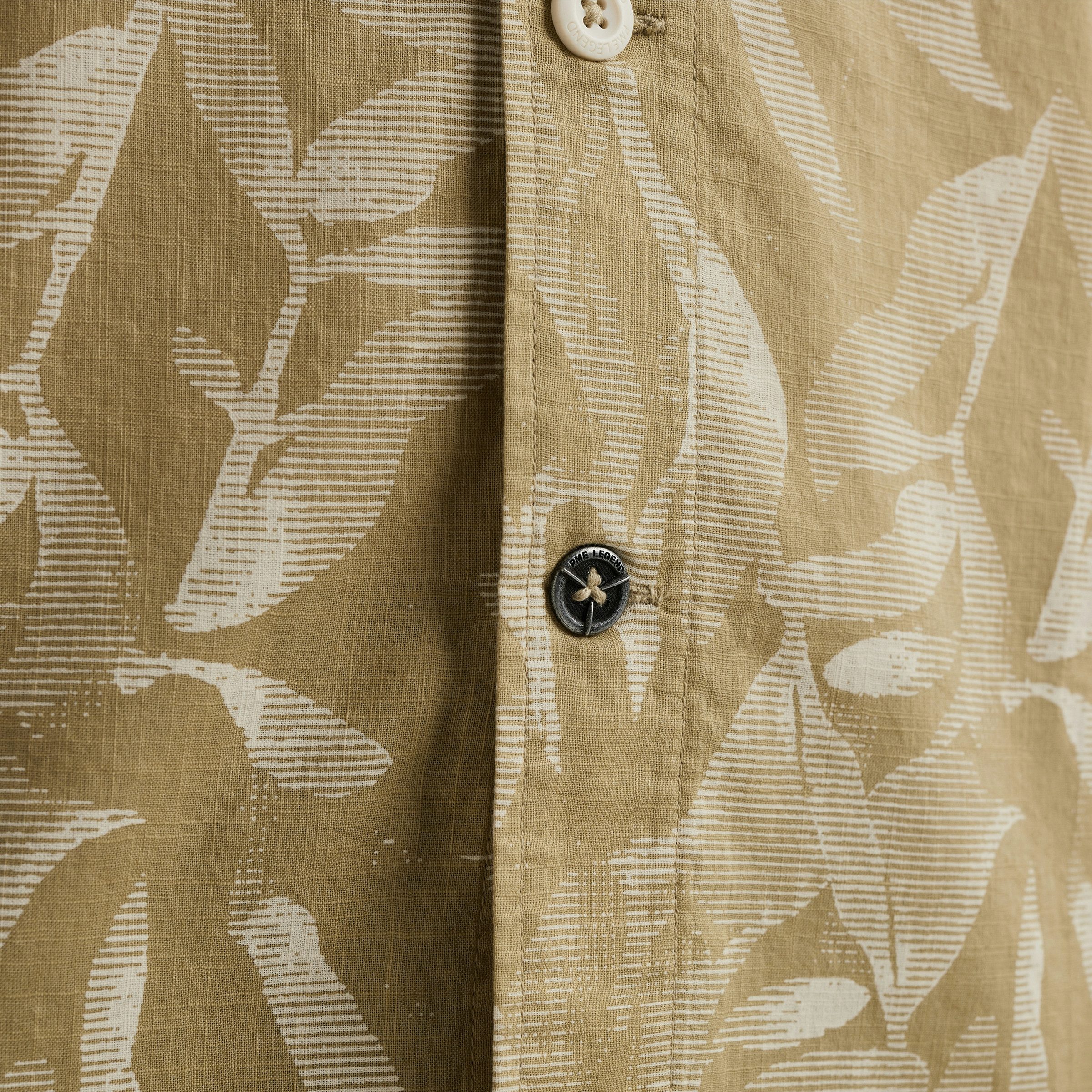 PME LEGEND Kurzarmhemd Short Sleeve Shirt Print On Ctn Slub mit floralem Muster