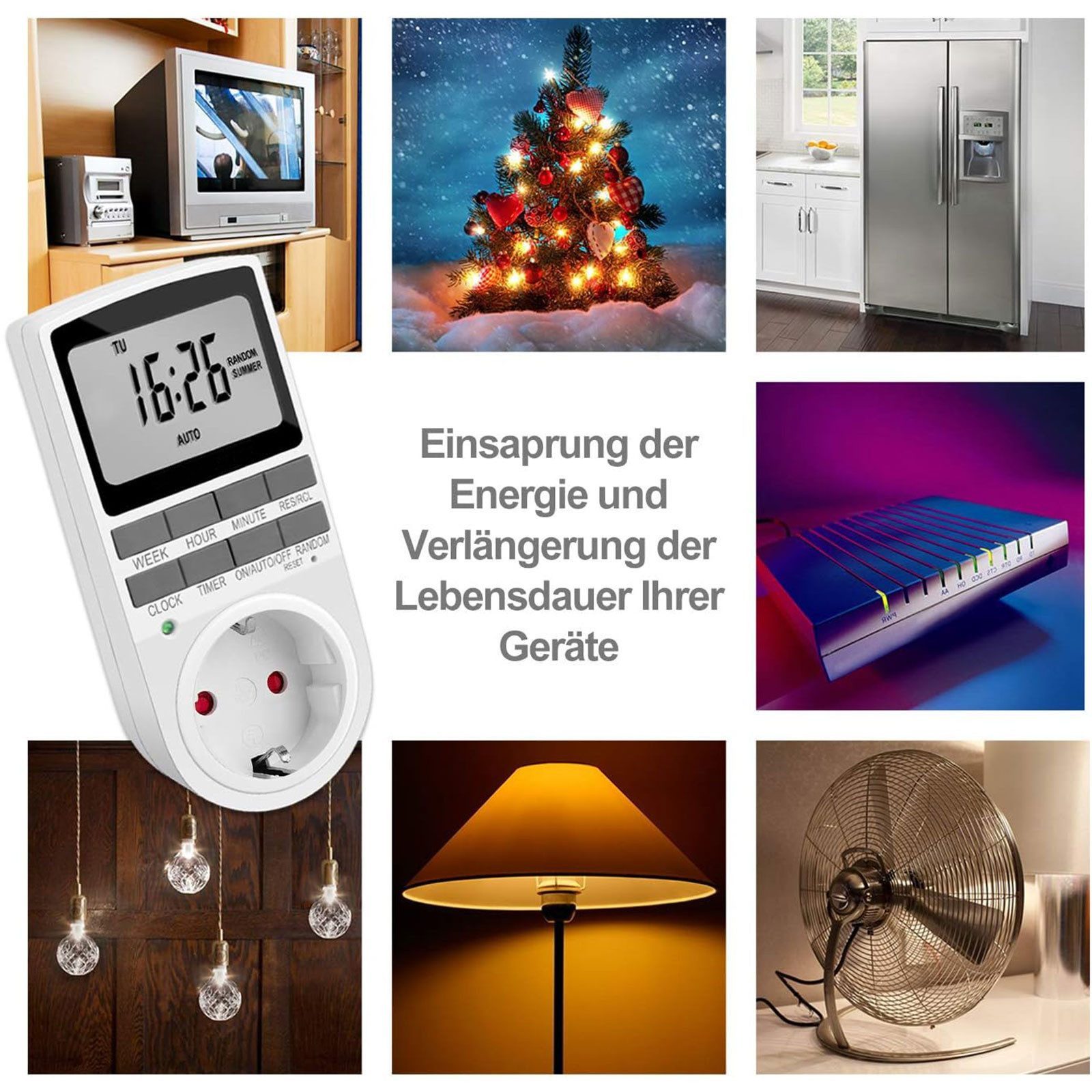 Thumbnail - OKWISH Zeitschaltuhr Digitale Zeitschaltuhren Timer Steckdose Zeitschaltuhr-Steckdose, mit 10 täglichen konfigurierbaren...