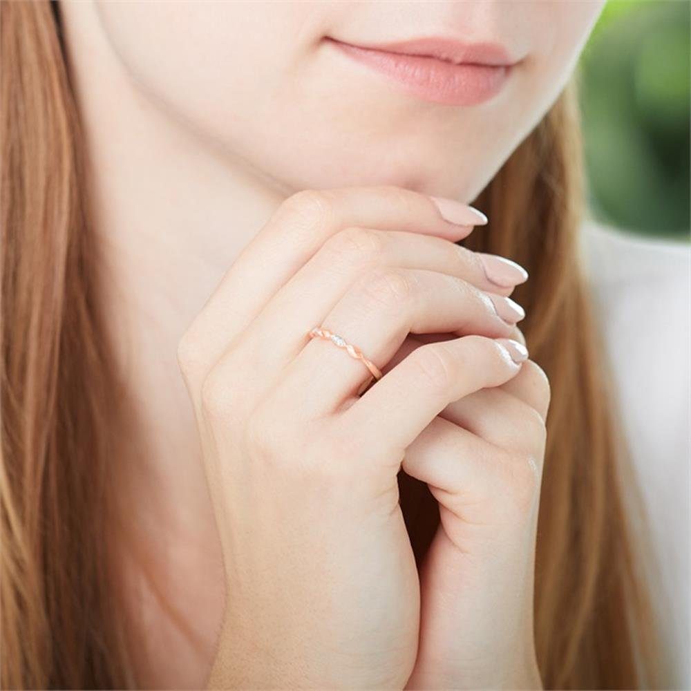 Unique Goldring Ring 585er Roségold Diamanten günstig online kaufen