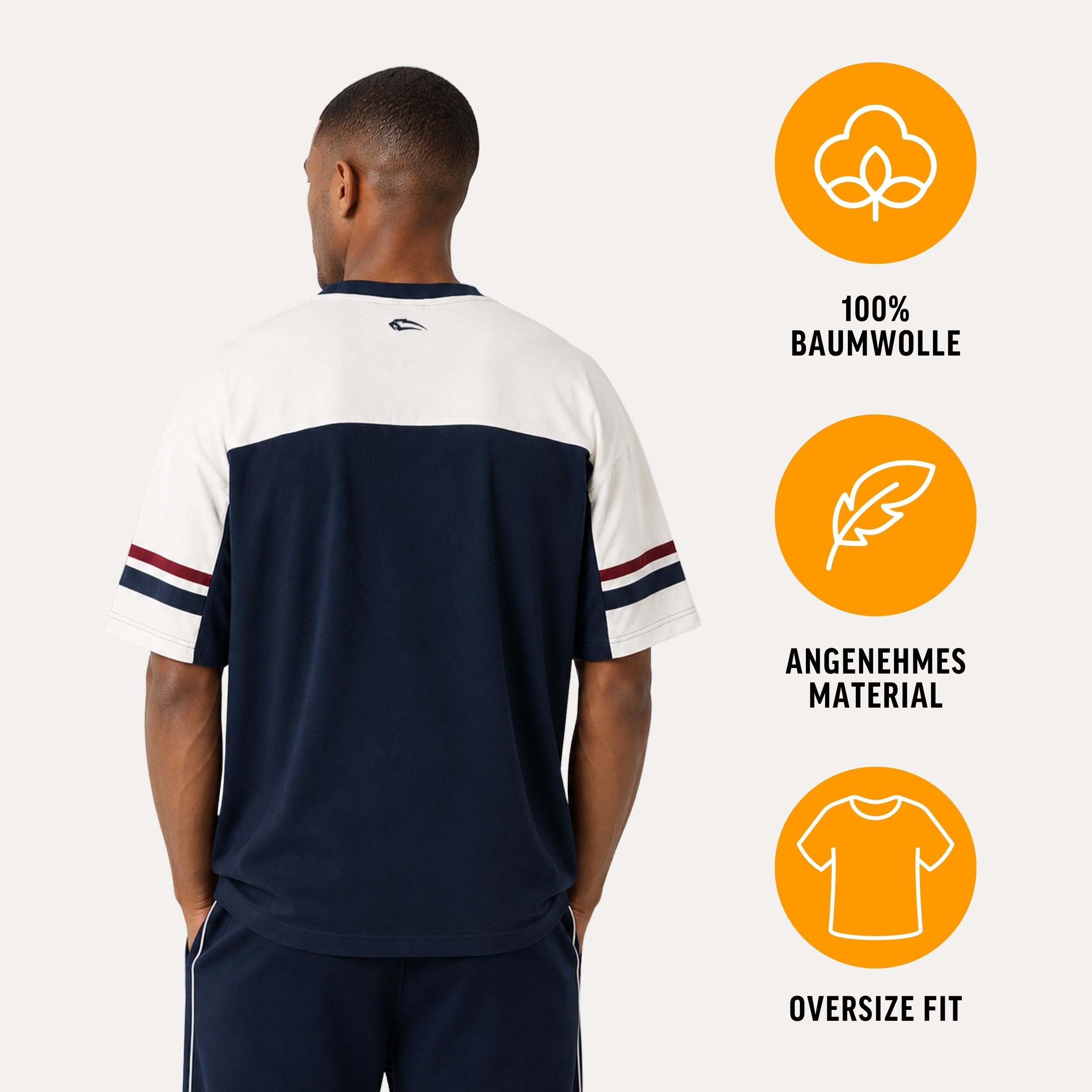 Smilodox T-Shirt Rovigo Herren, FILA Oversize Shirt, Baumwolle, für Gym & Streetwear FILA Kollaboration, Urban Style, Boxy Fit, Gymwear