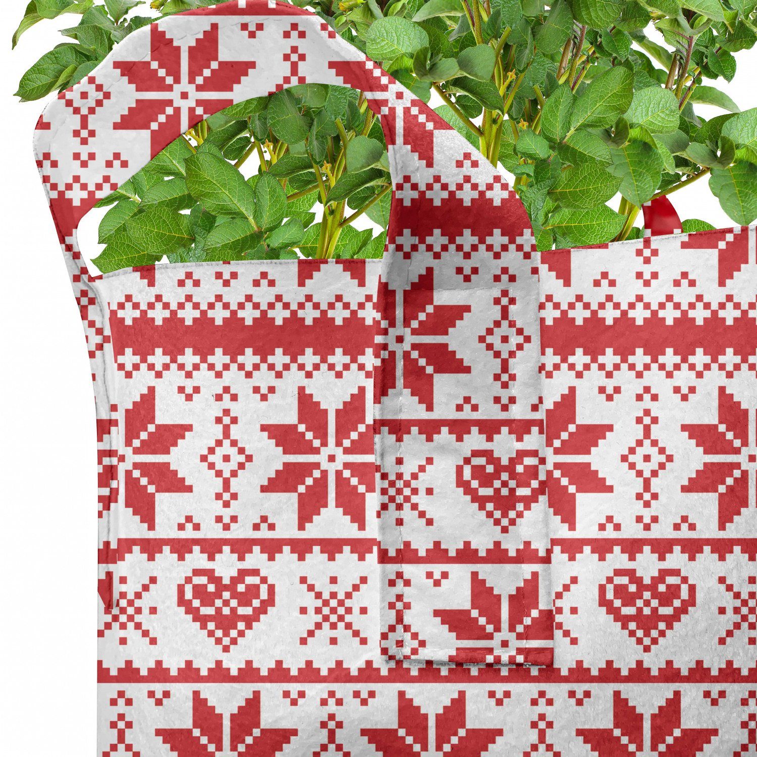 Abakuhaus Pflanzkübel hochleistungsfähig Stofftöpfe mit für Nordic Griffen Weihnachten Pflanzen, Borders