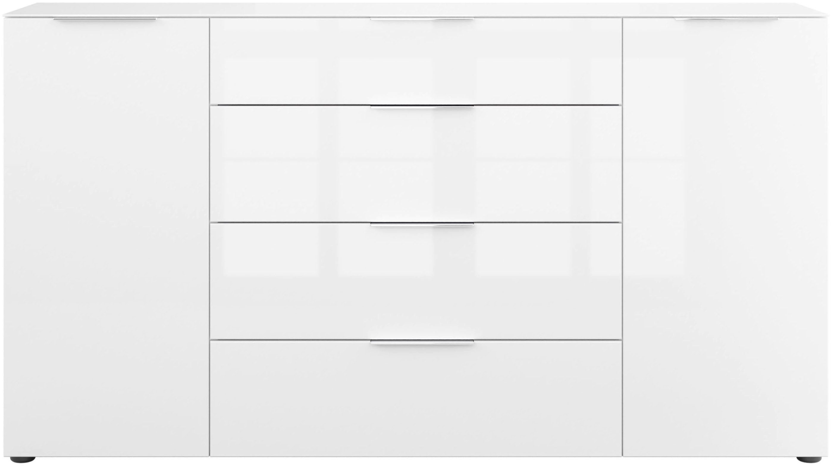 Manjana Möbel Sideboard Style, mit Metallgriffen & Glasfront, Soft-Close, Selbsteinzug, in 2 Breiten