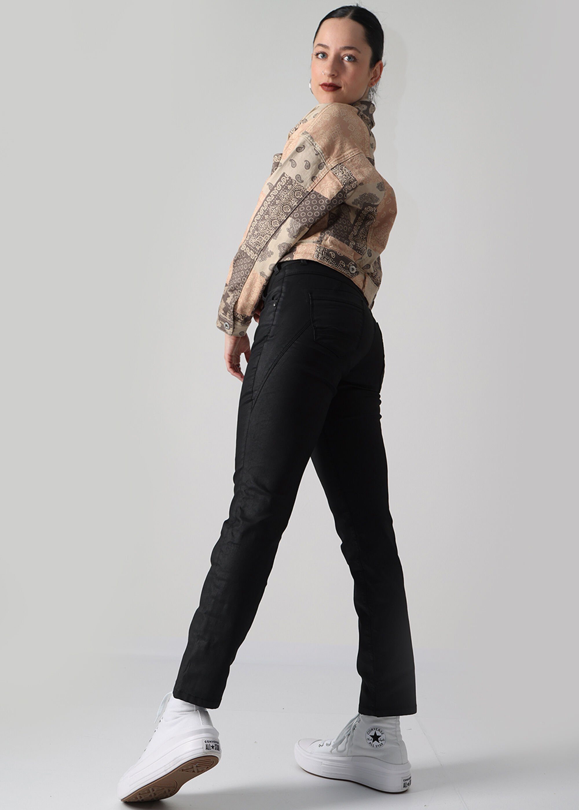 im Denim of Look Miracle Regular-fit-Jeans Black Rea Used Coated