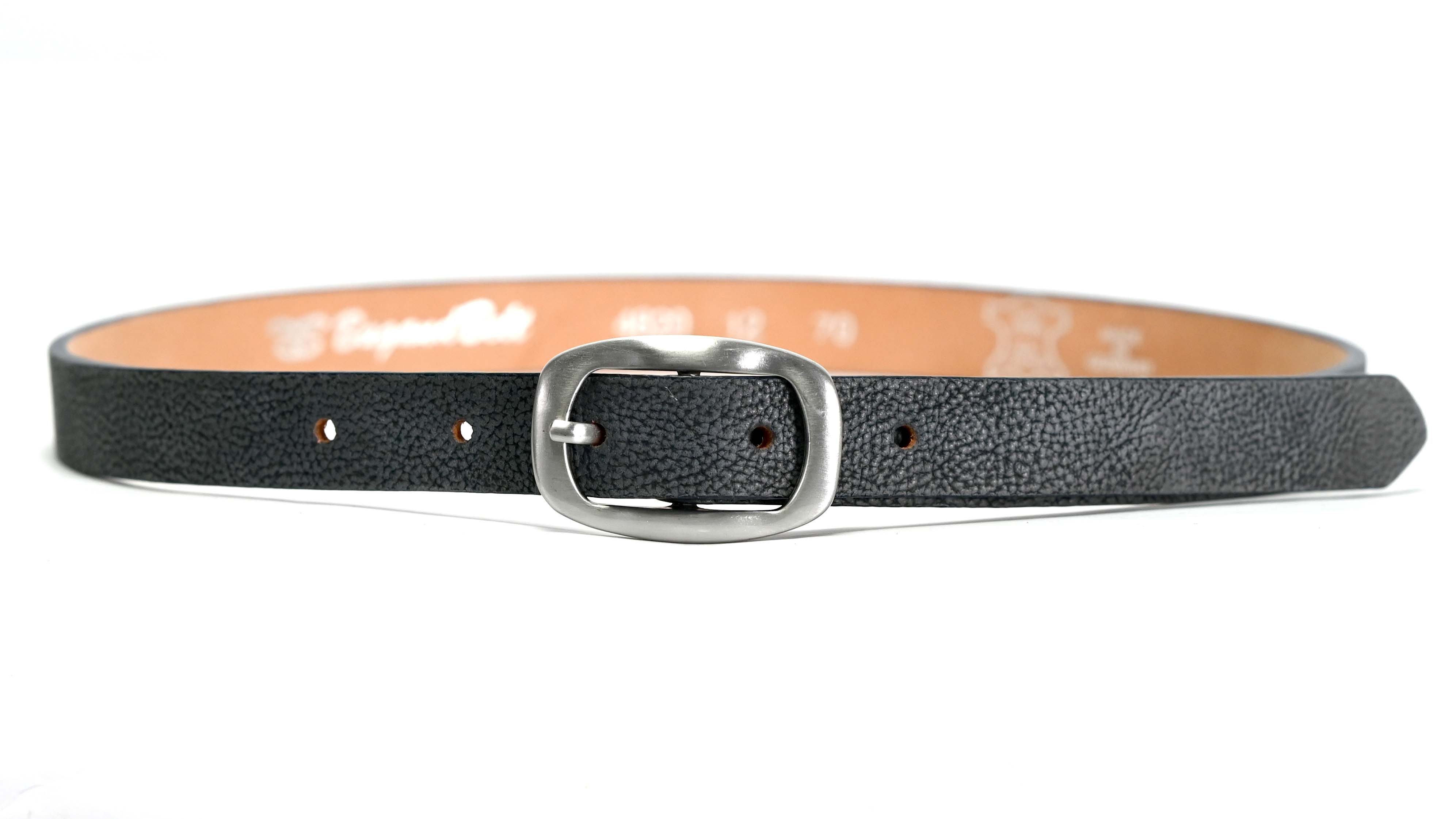 Bag & Belt Ledergürtel Damen-Gürtel 2 cm Nubukleder dunkelblau strukturiert
