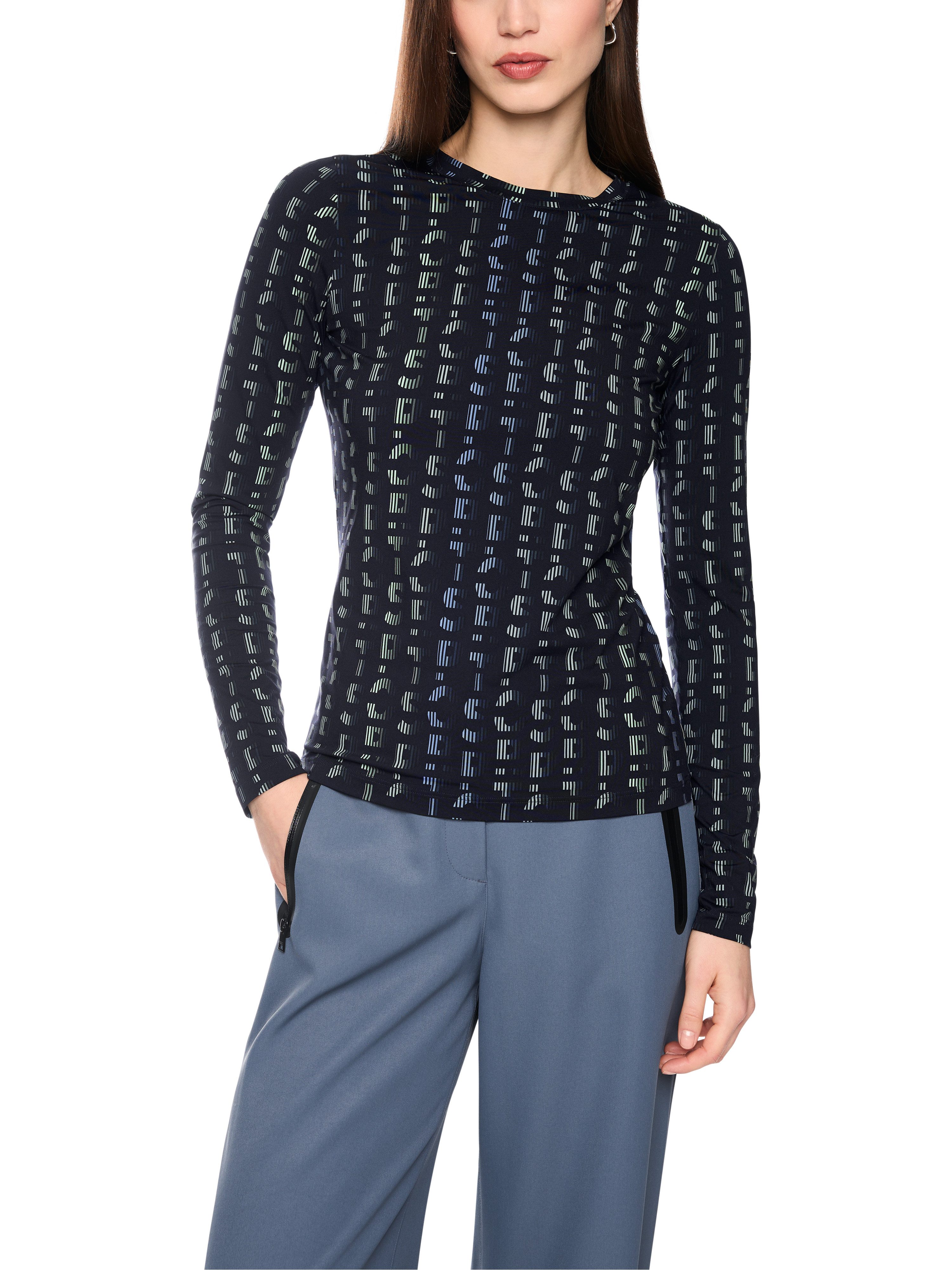 Marc Cain Langarmshirt Urban Haze Premium Damenmode mit grafischem Print