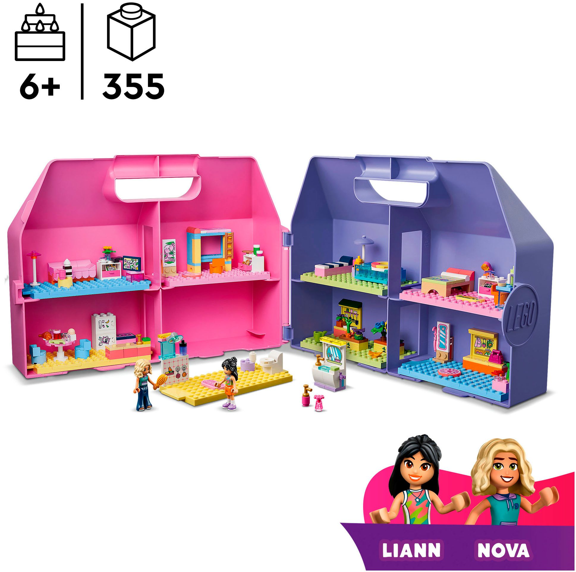 LEGO® Kreativer Puppenhauskoffer (42697), LEGO Friends Konstruktionsspielsteine, (355 St), Made in Europe
