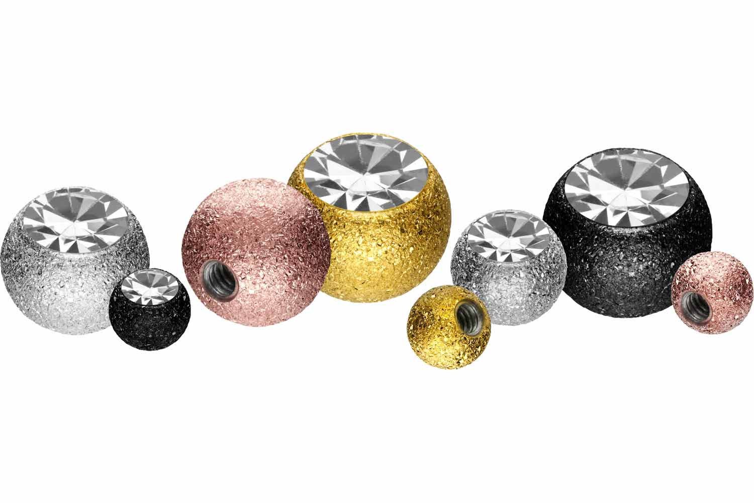 PIERCINGLINE Piercing-Set Chirurgenstahl Schraubkugel DIAMANTOPTIK + günstig online kaufen
