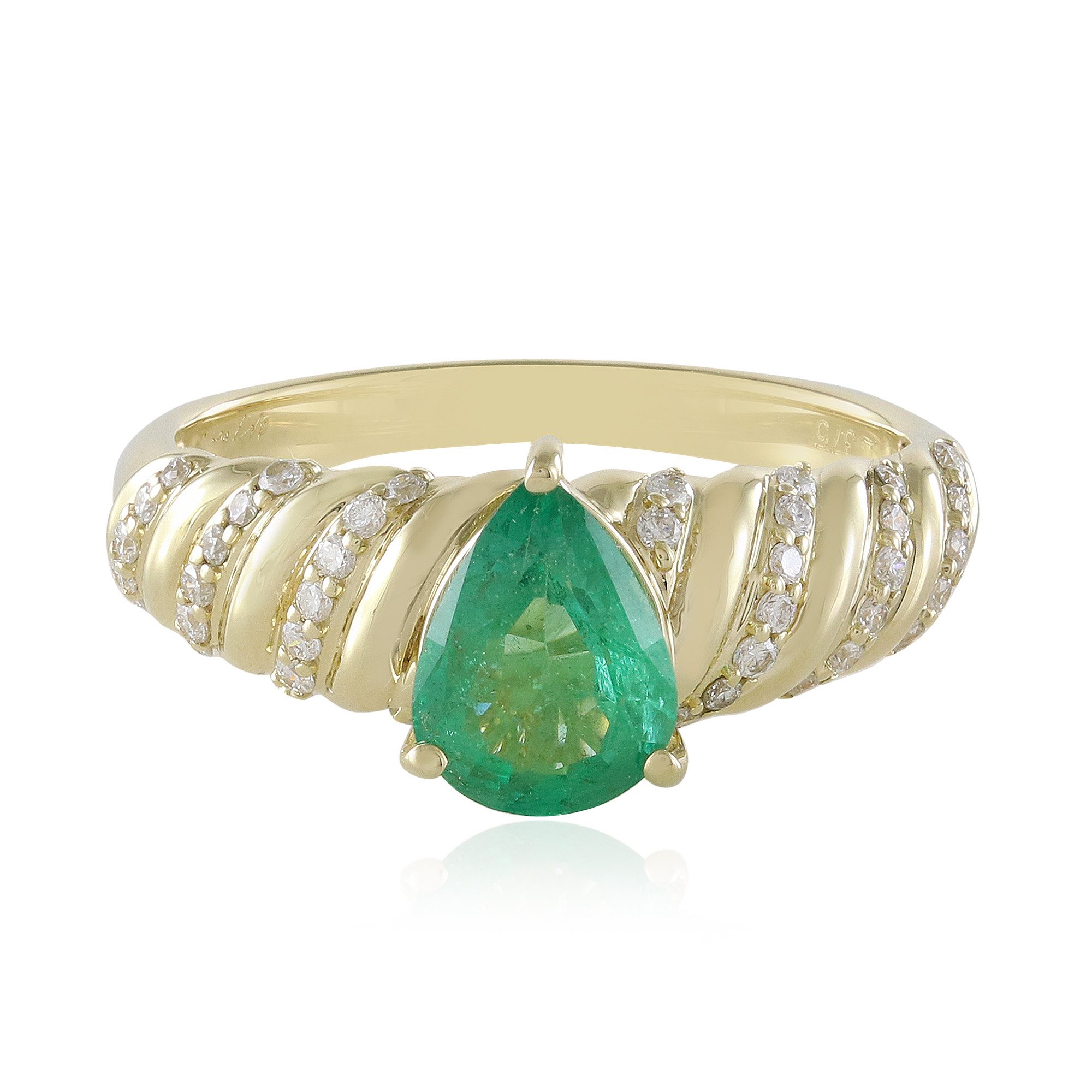 Cavill Diamantring 9K Goldring mit 0,99 ct Sambia Smaragd und 1,17 ct Diamanten (1-tlg)