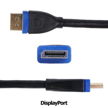 Hama DisplayPort 1.2 Kabel 4K 2K UHD DP 5m HDMI-Kabel, Displayport, (500 cm), Vergoldet, UltraHD UHD 21,6 Gbps 4K@60Hz, für PC Monitor TV etc.