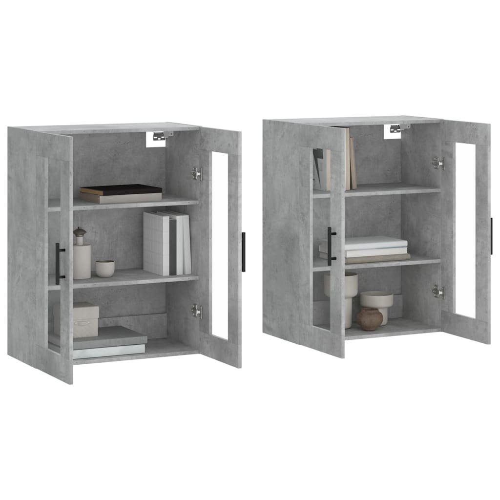 vidaXL Sideboard Wandschränke 2 Stk. Betongrau günstig online kaufen