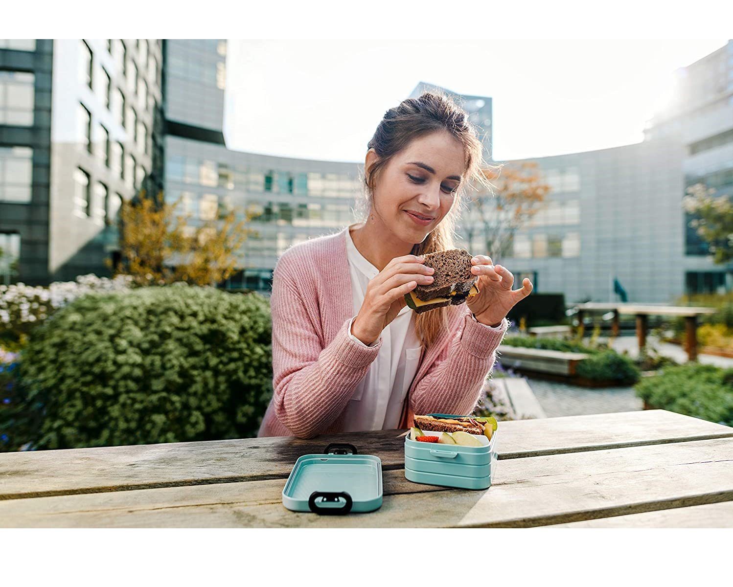 Mepal Lunchbox Bento-Lunchbox mit Fächern Take A Break Old Nordic Blue midi