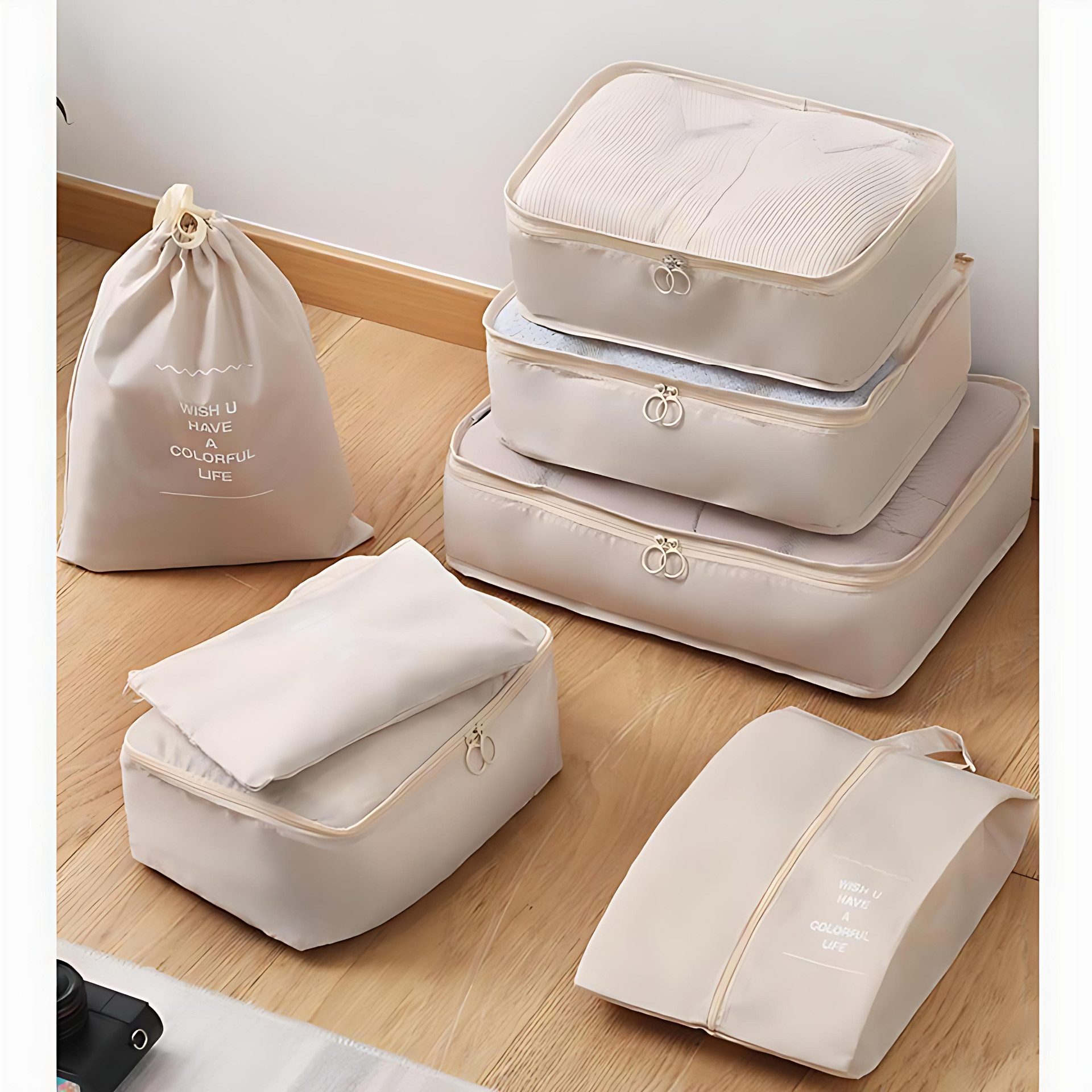 HoyoLee Handels GmbH Kofferorganizer Mehrteiliges Reise-Packset zum Ordnen und Verpacken von Kleidung (6-tlg)