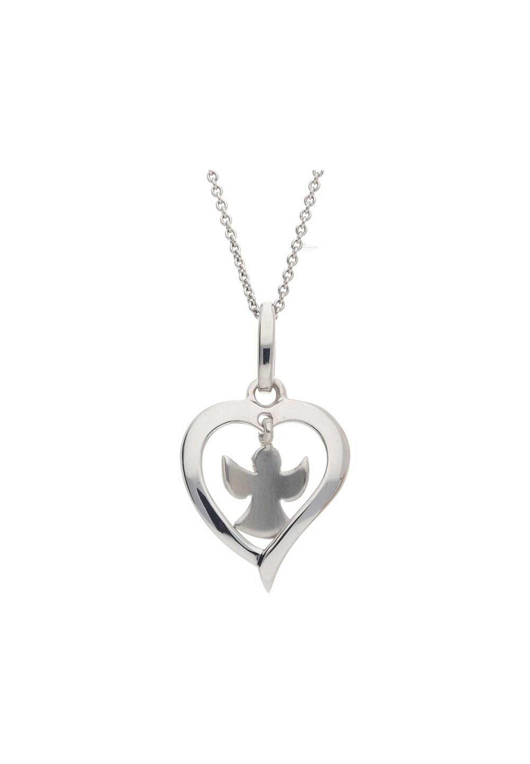JuwelmaLux Herzanhänger Anhänger Silber Herz mit Schutzengel (1-tlg), Anhänger ohne Kette Silber 925/000, inkl. Schmuckschachtel