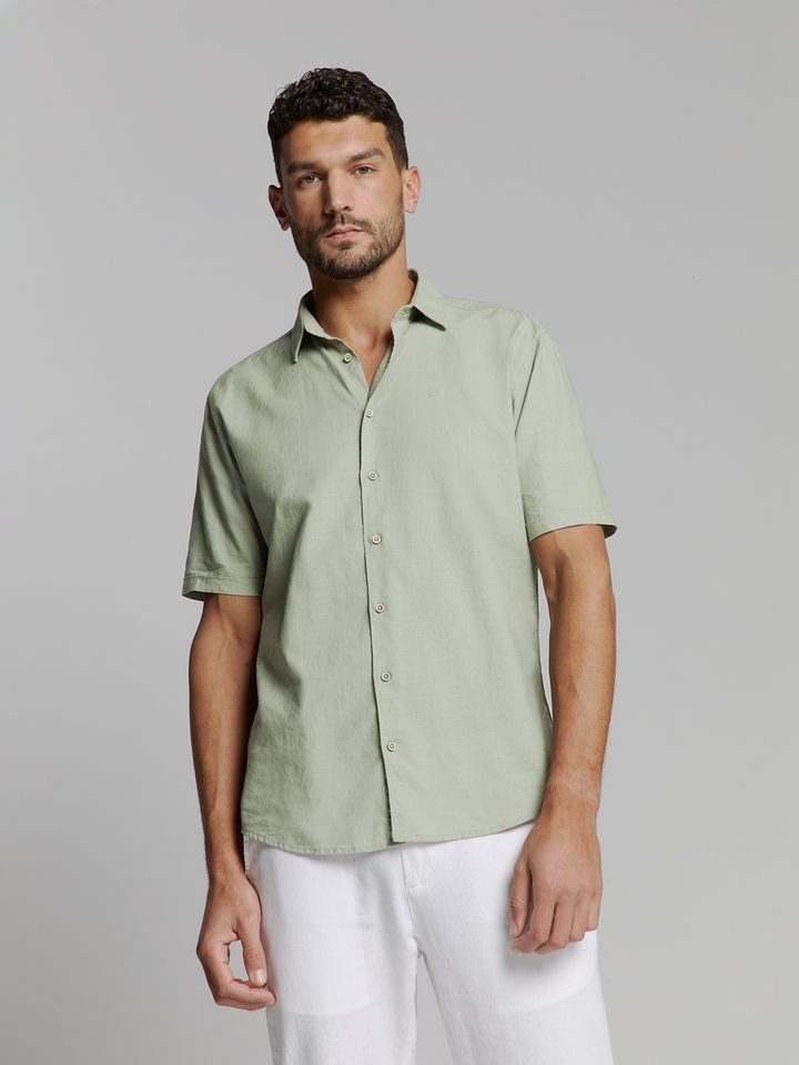 NO EXCESS Kurzarmhemd - Leinenhemd kurzarm - Shirt Short Sleeve Solid With günstig online kaufen
