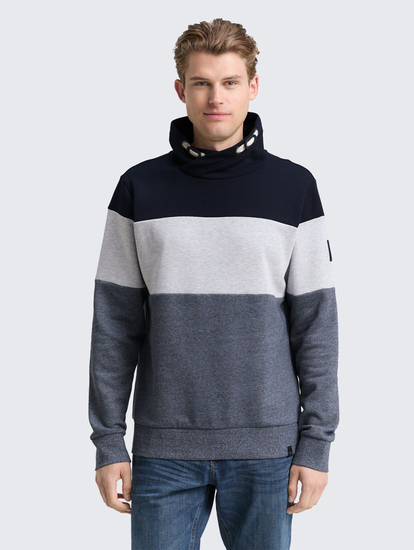 TOM TAILOR Sweatshirt Strick & Sweatshirts Snood Sweatshirt mit Colour Blocking