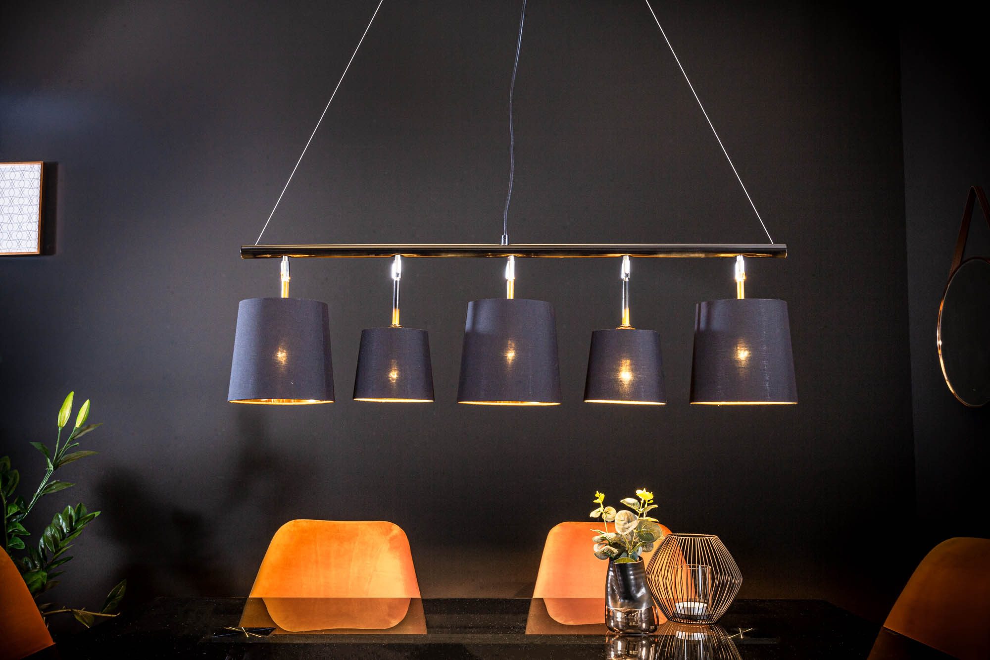 Sitheim-Europe Hängeleuchte LEVELS Elegante Hängeleuchte 100cm schwarz gold Pendelleucht, LED wechselbar